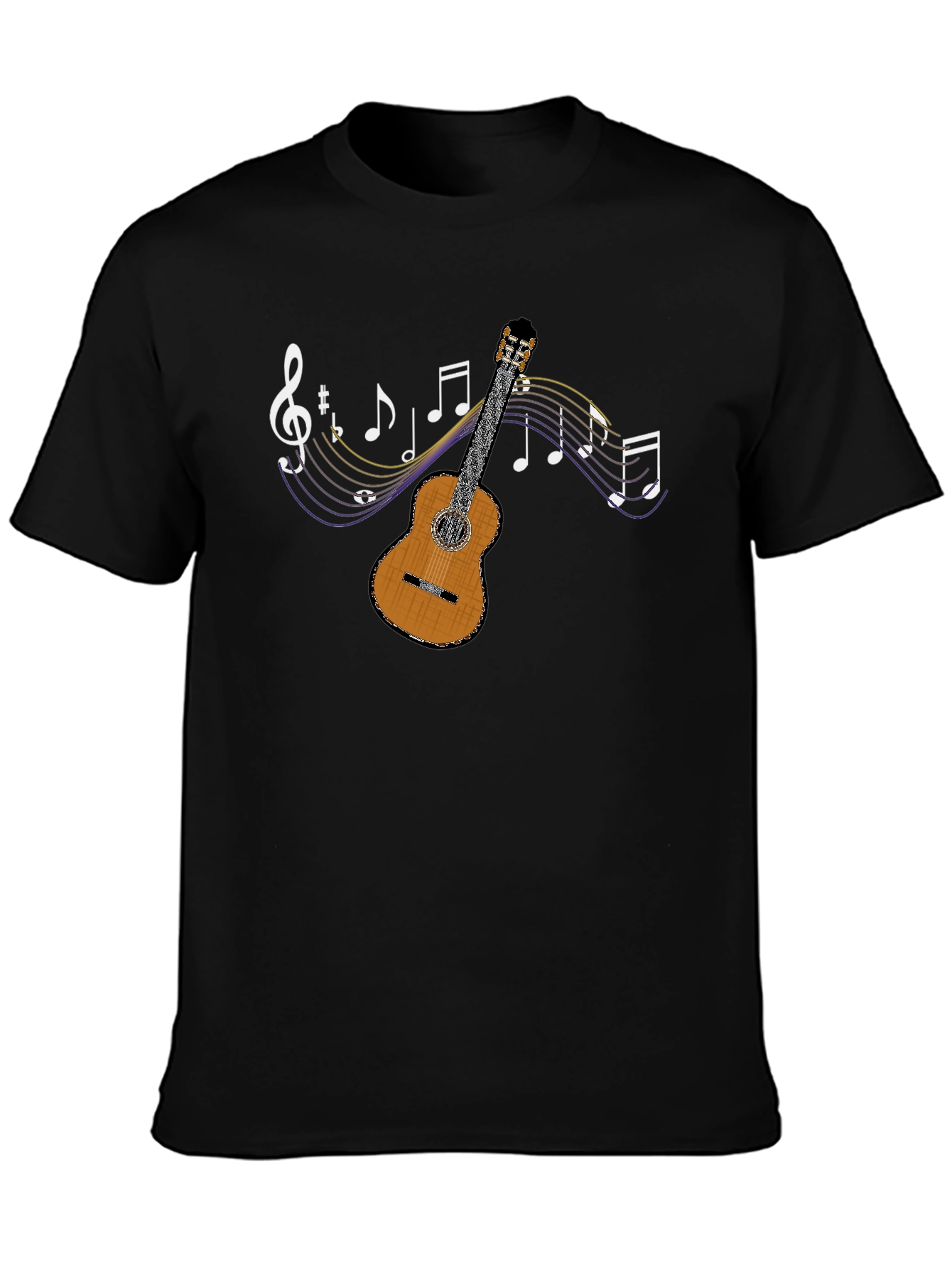 Black Musical Guitar Graphic T-Shirt - Stylish & Unique! view 3