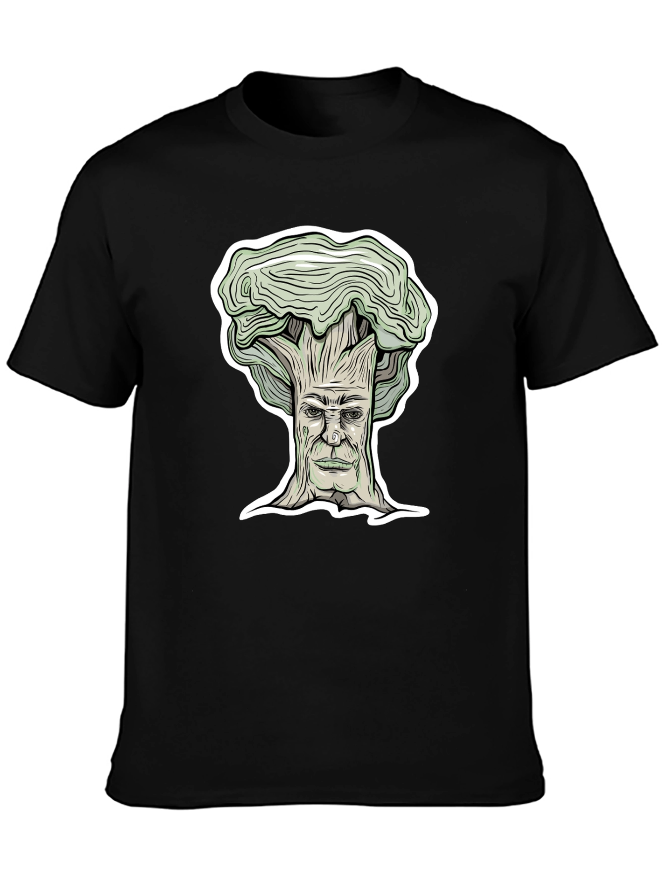 Black Tree Face Graphic Tee - Unique Design T-Shirt view 3