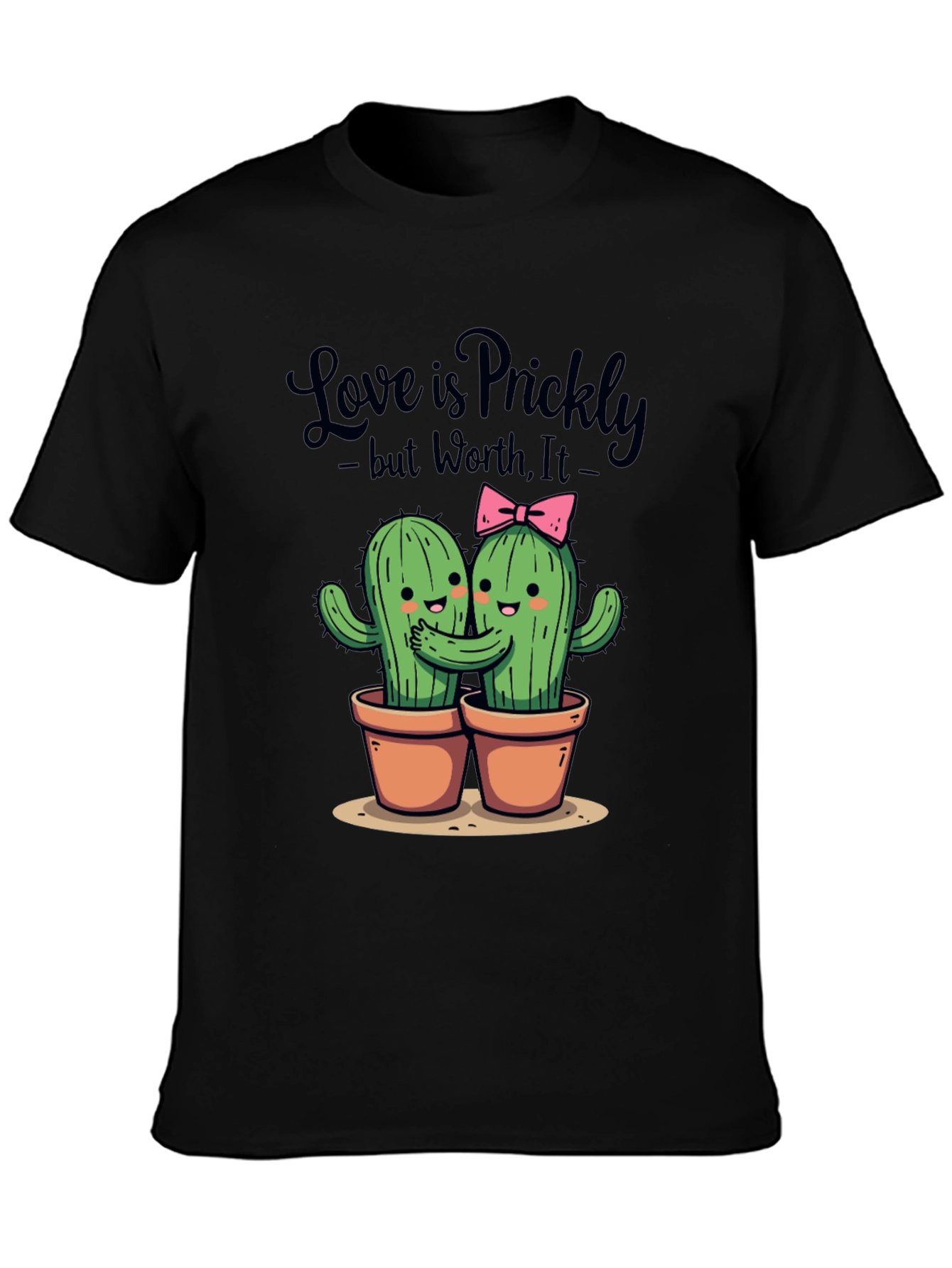 Black Love is Prickly T-Shirt - Cute Cactus Design view 3