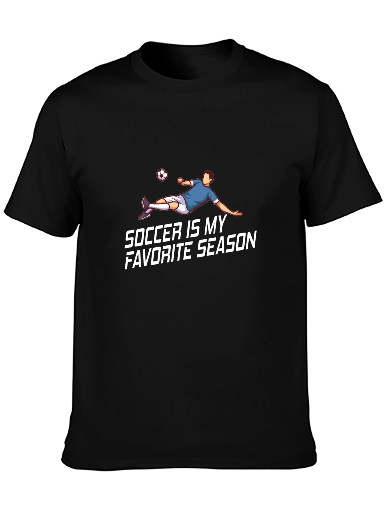 Black Soccer Is My Favorite Season T-Shirt view 3
