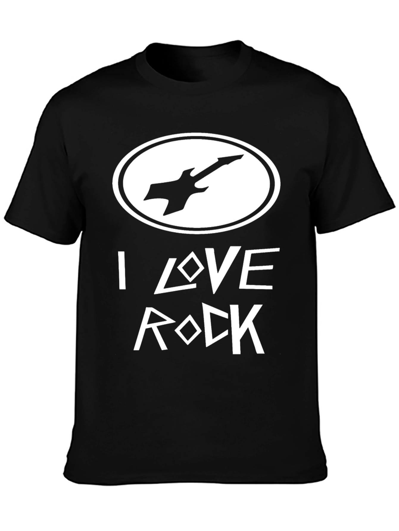 Black I Love Rock Black Graphic Tee view 3