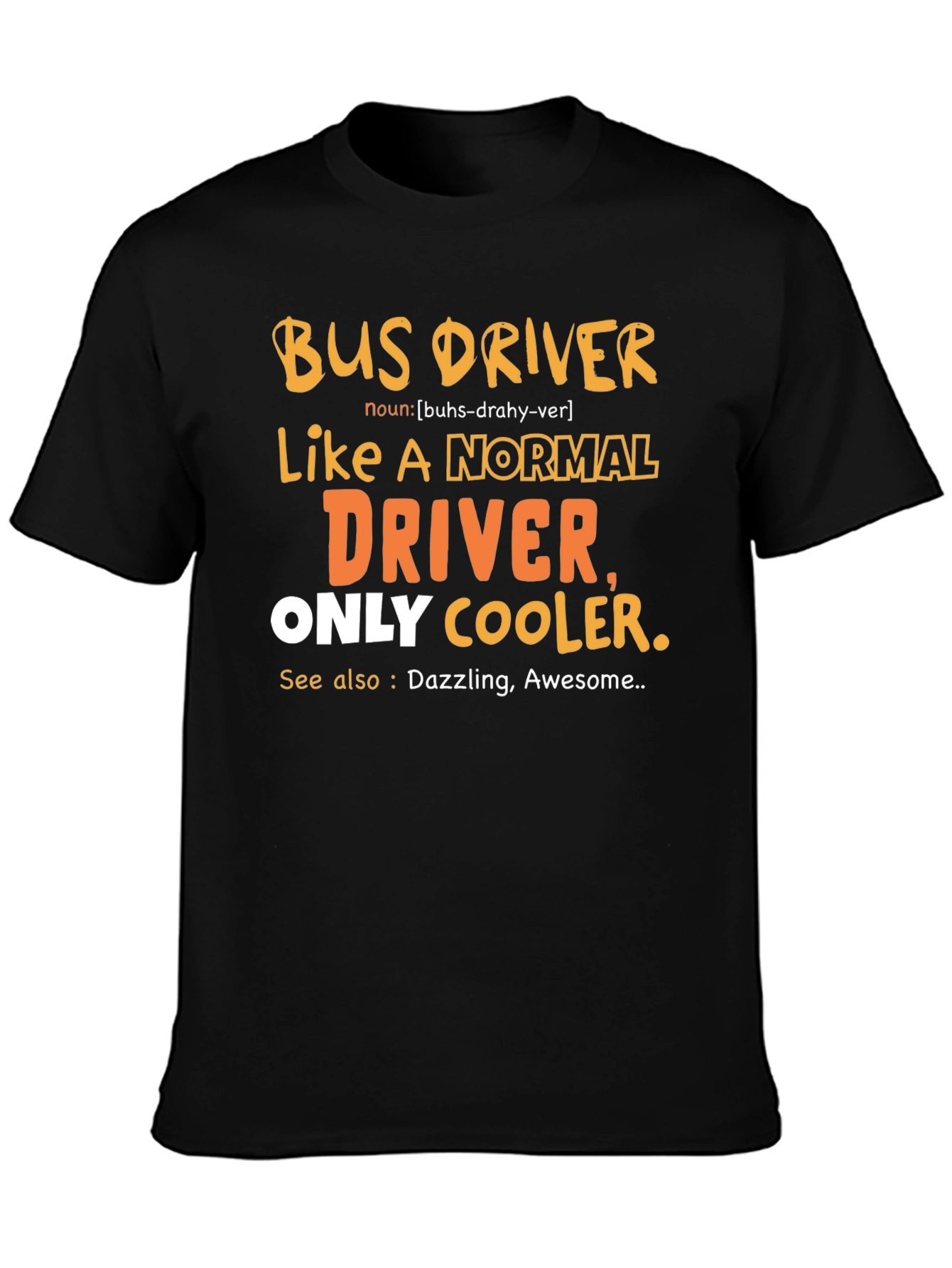 Black Bus Driver Graphic Tee - Cool & Awesome view 3