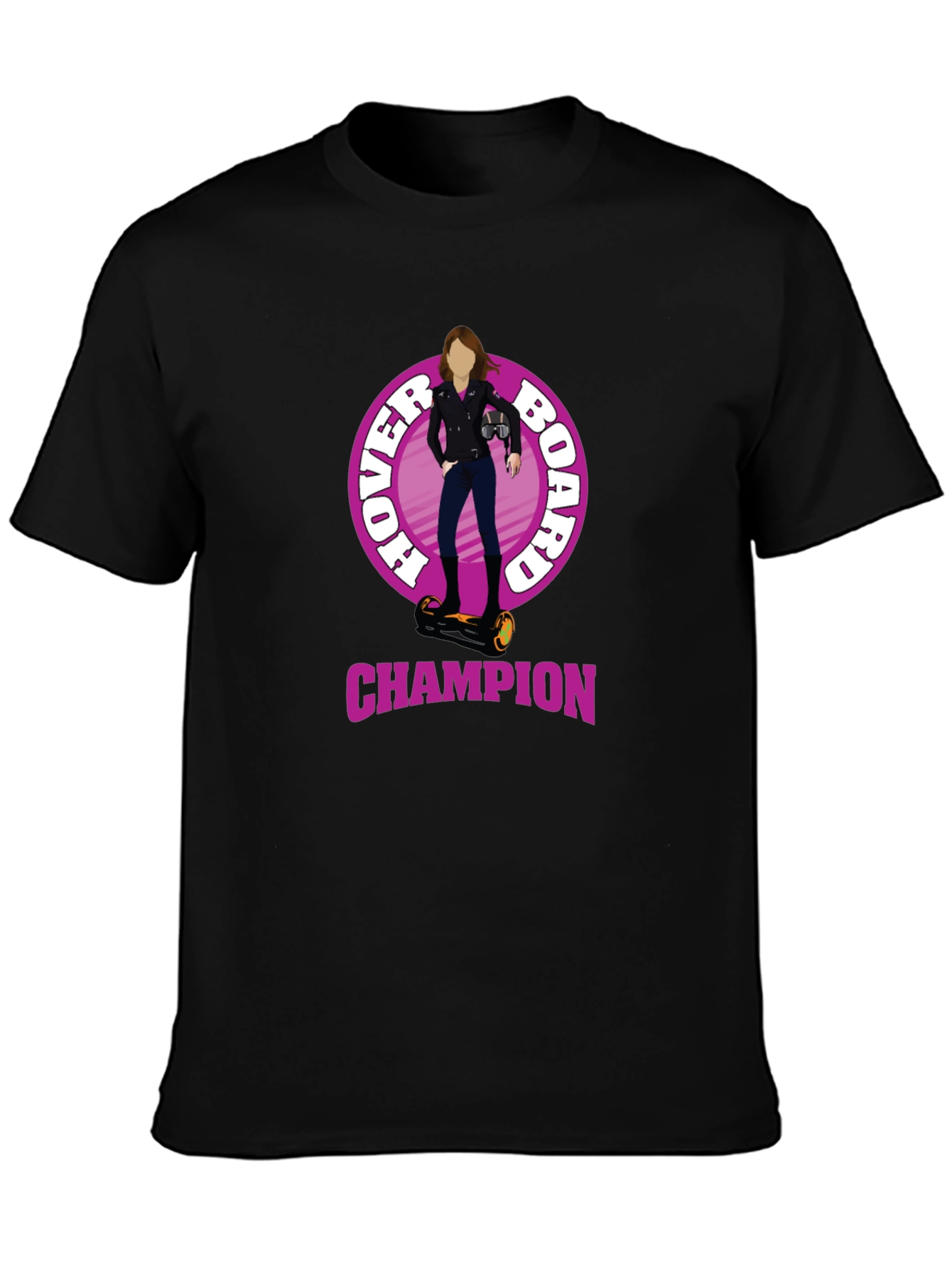 Black Hoverboard Champion Graphic Tee - Unique Design view 3