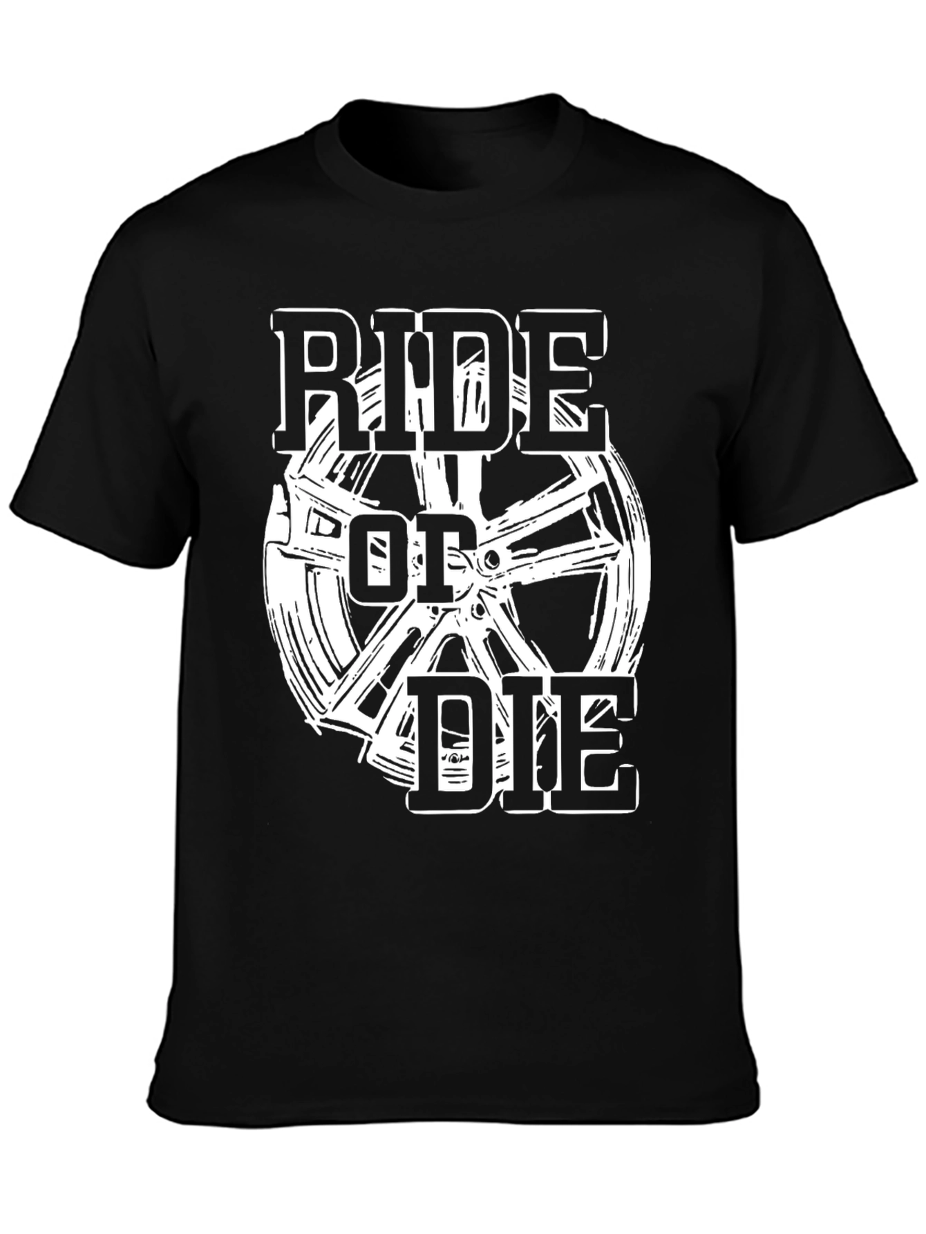 Black Ride or Die Graphic Tee - Black Cotton Blend view 3