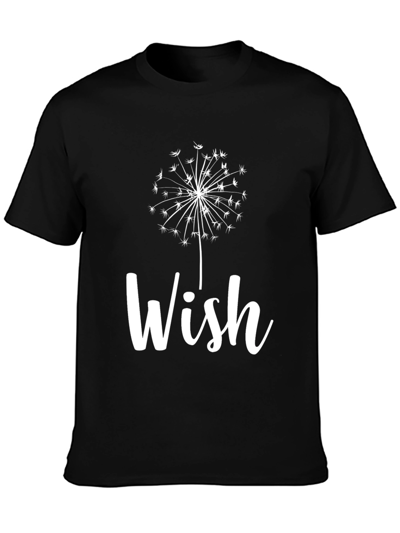 Black Wish Dandelion Graphic T-Shirt - Soft Cotton Tee view 3