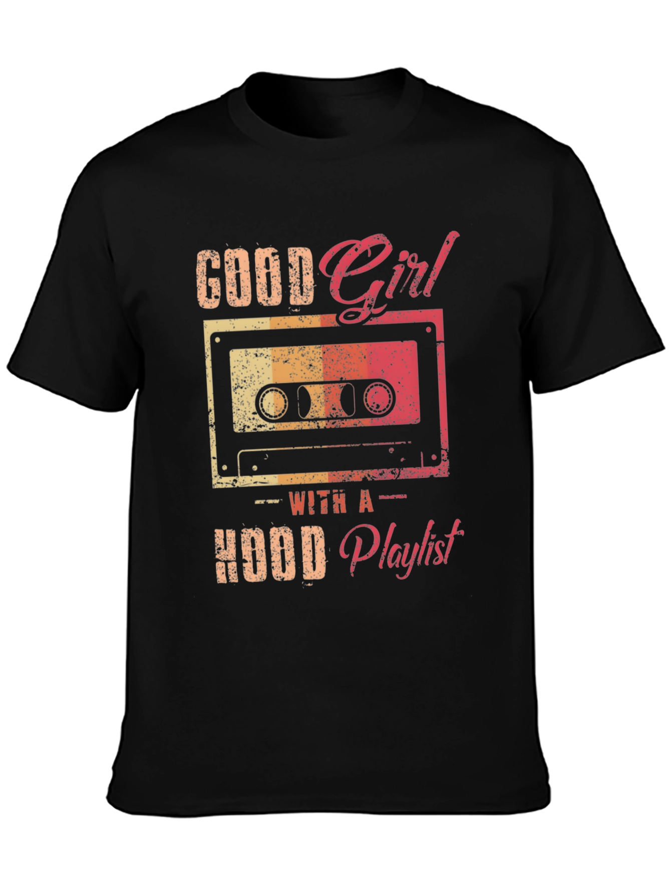 Black Good Girl Hood Playlist Graphic Tee view 3