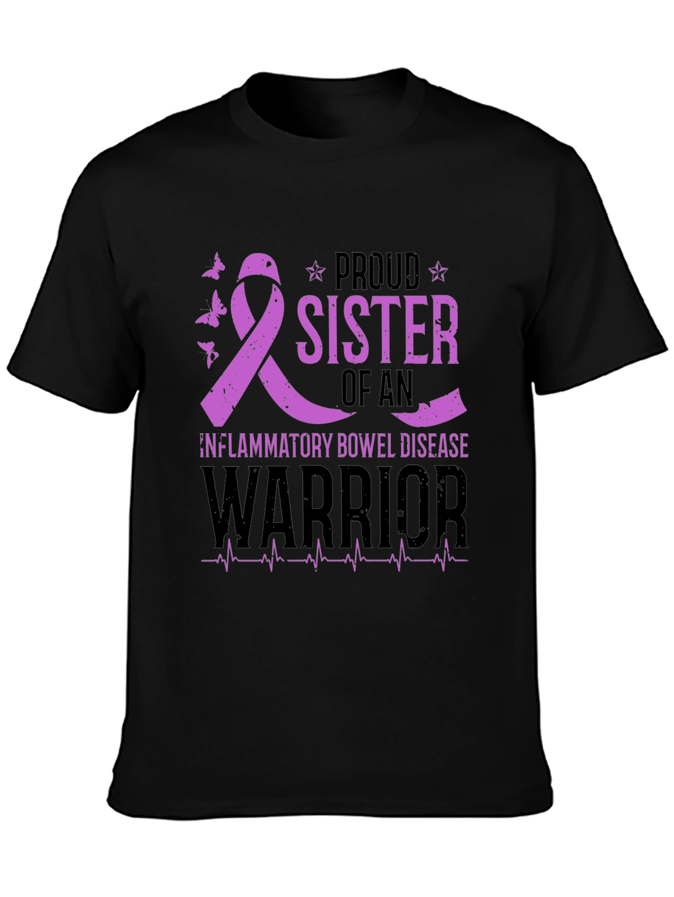 Black Proud Sister Inflammatory Bowel Disease Awareness T-Shirt view 3