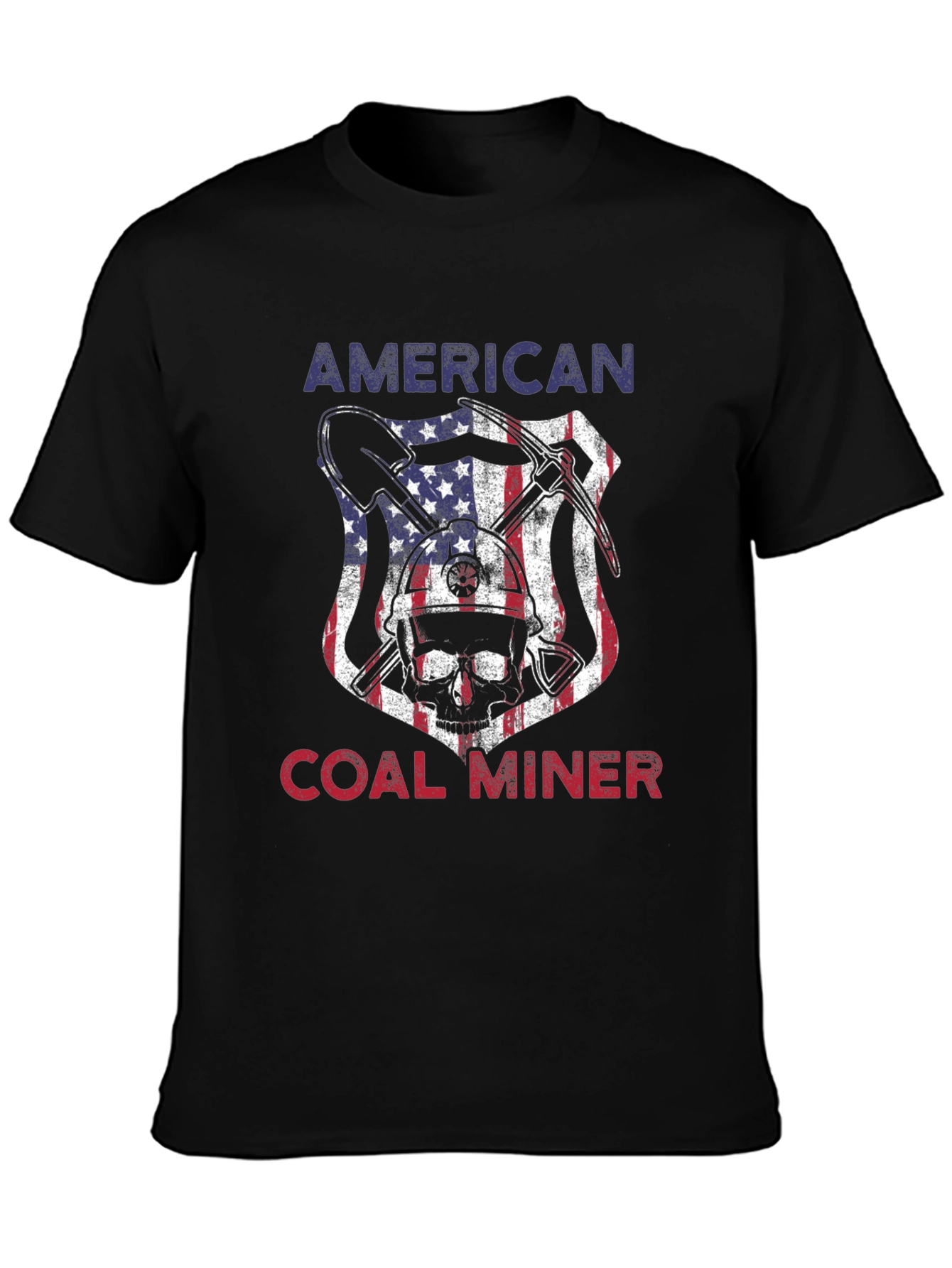 Black American Coal Miner Graphic Tee view 3