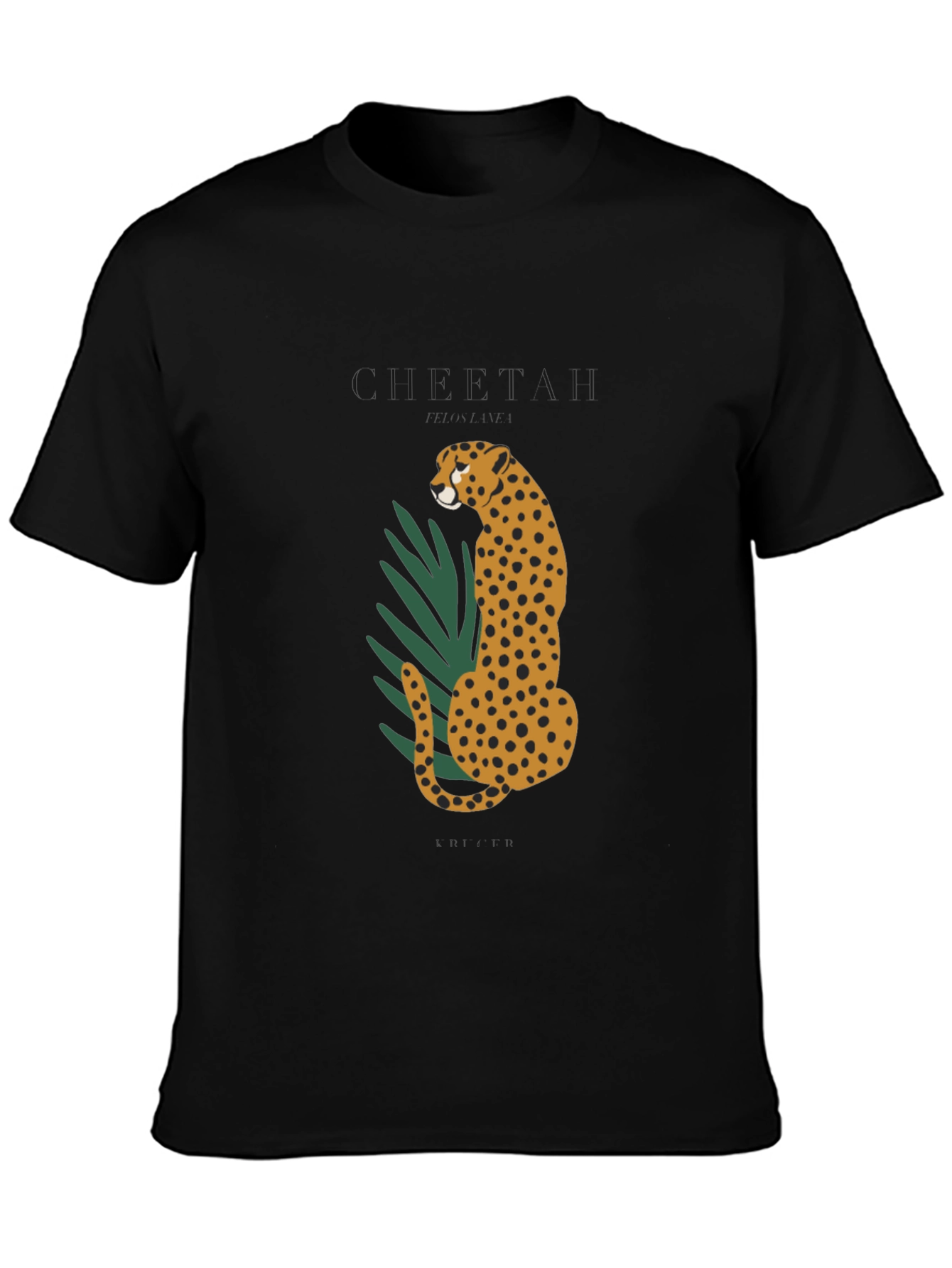 Black Cheetah Graphic Black T-Shirt view 3