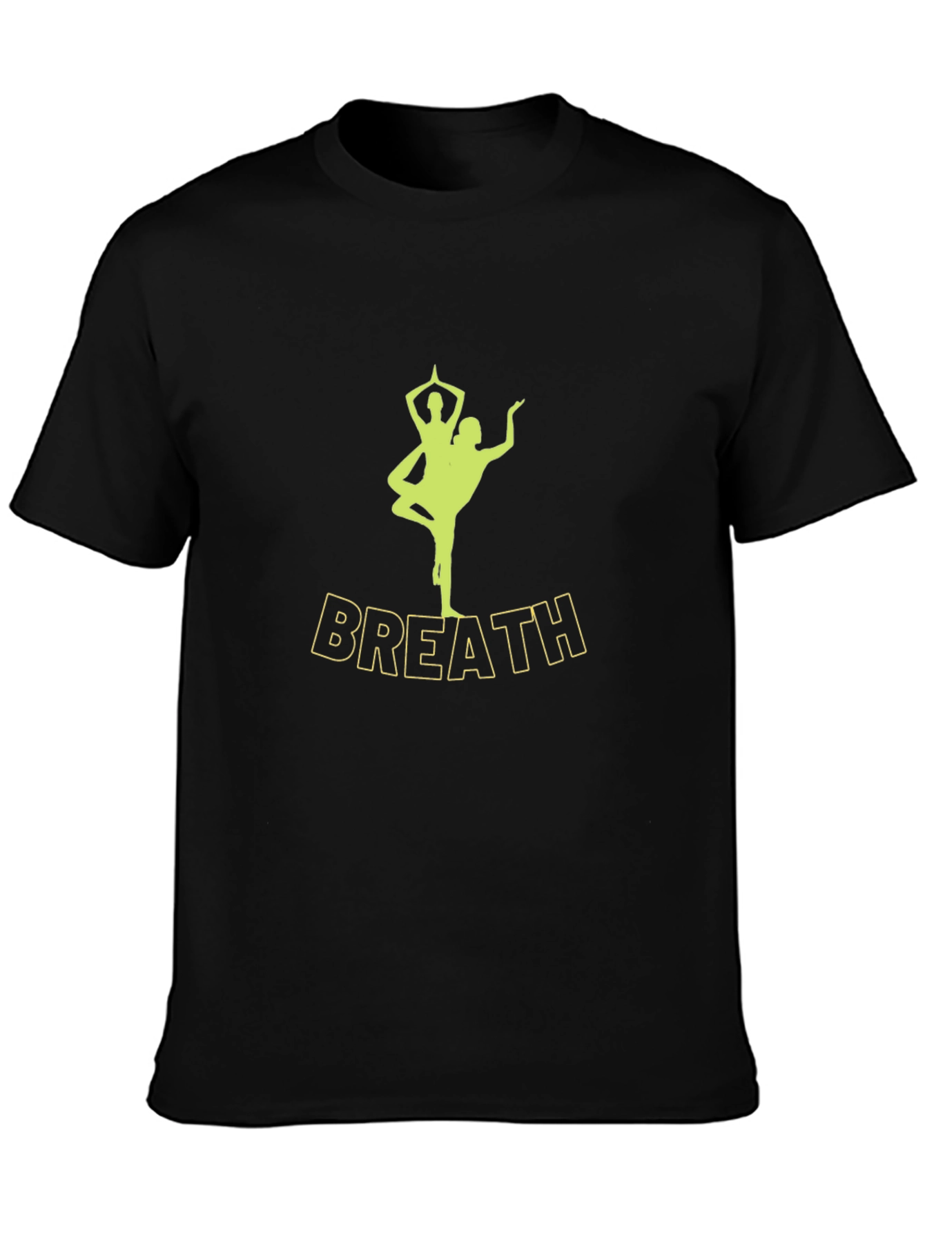 Black Breath Yoga Pose T-Shirt - Men's Black Tee view 3