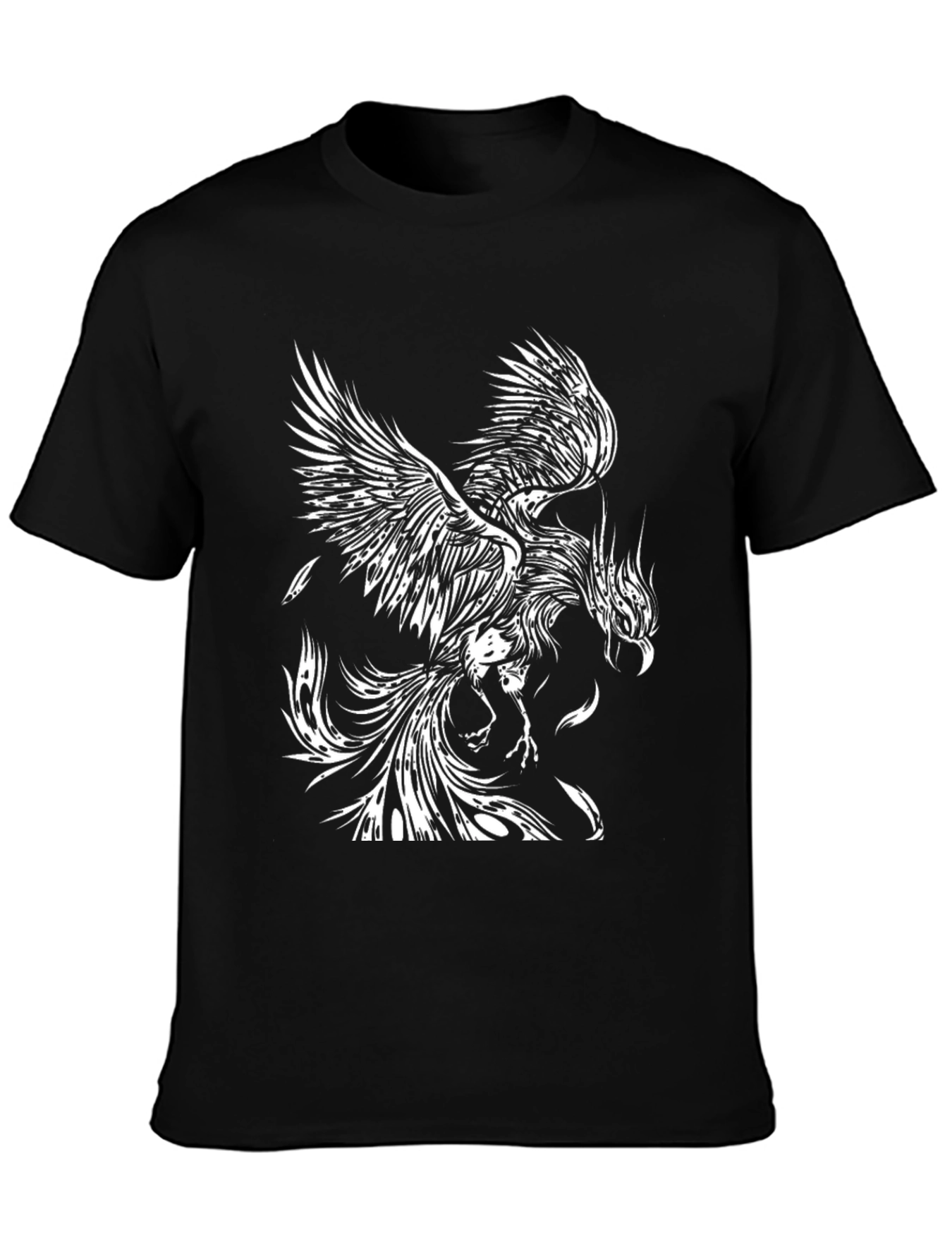 Black Phoenix Graphic Tee - Black Cotton T-Shirt view 3