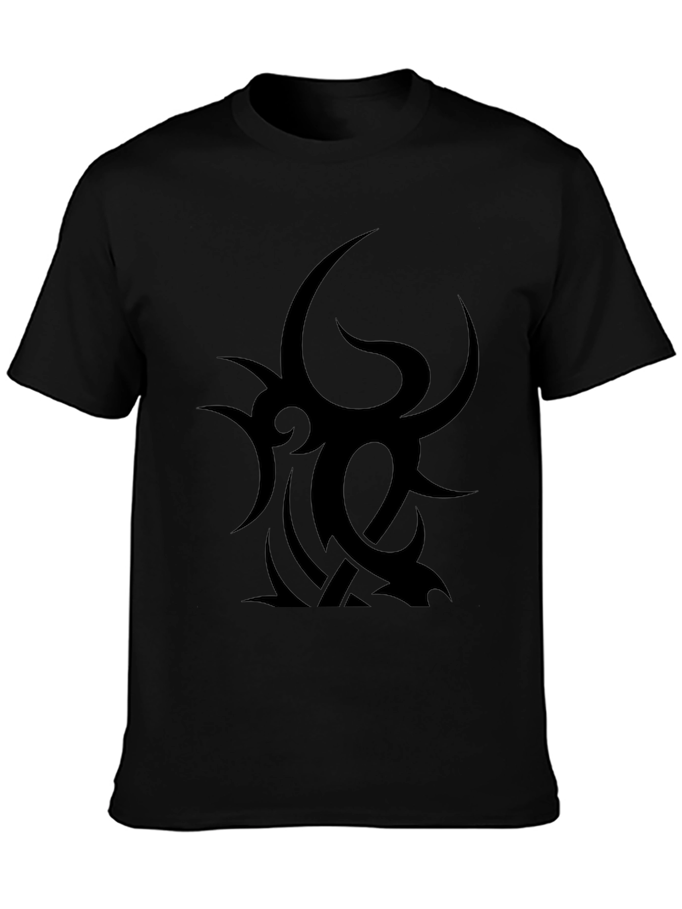 Black Tribal Graphic Black Tee - Bold & Edgy Style view 3