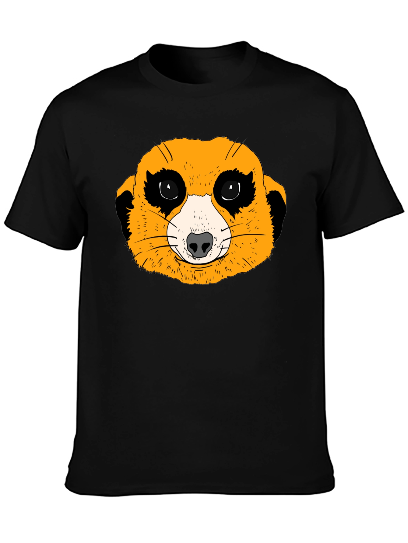 Black Meerkat Graphic Tee - Black Cotton T-Shirt view 3
