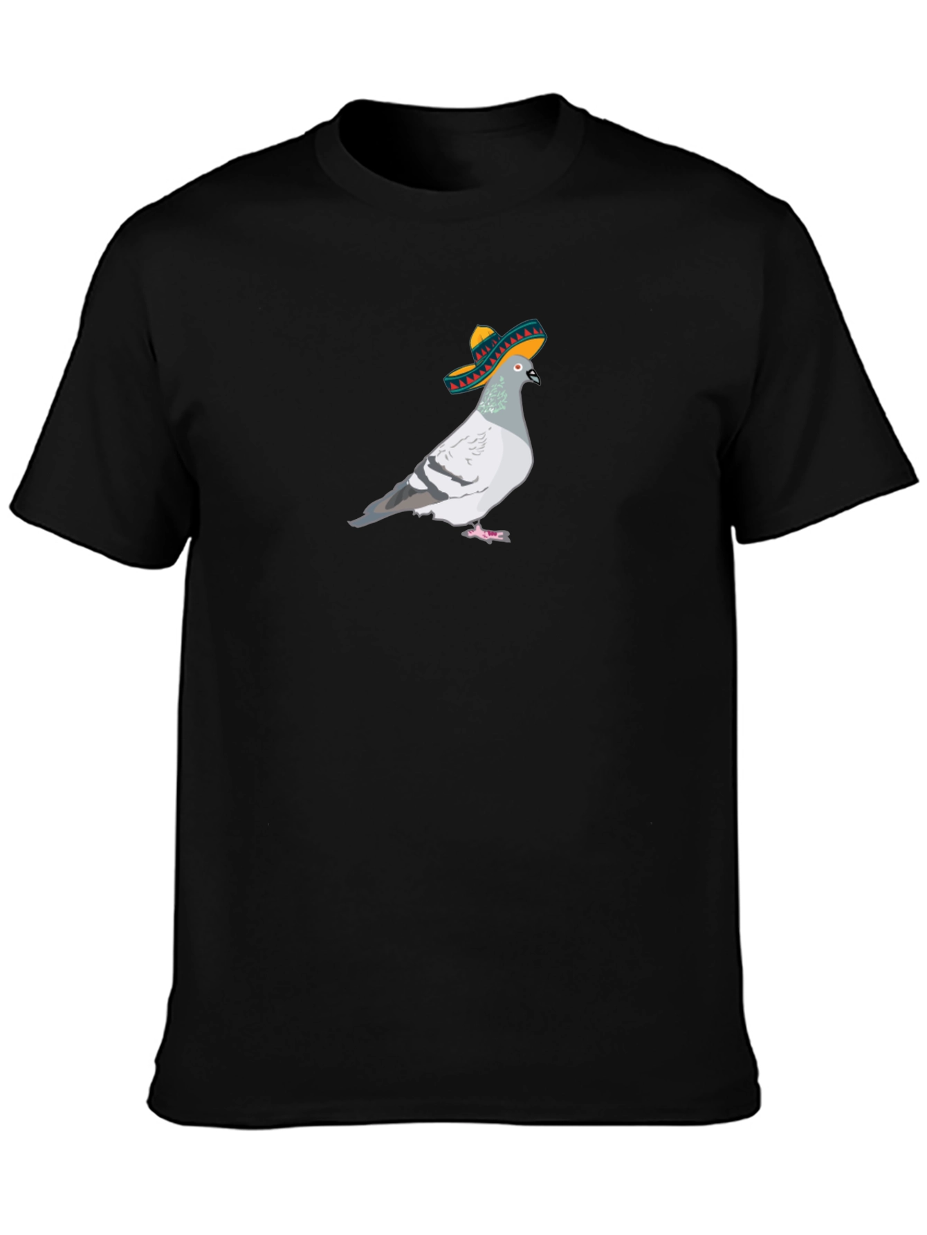 Black Pigeon in Sombrero Graphic T-Shirt view 3