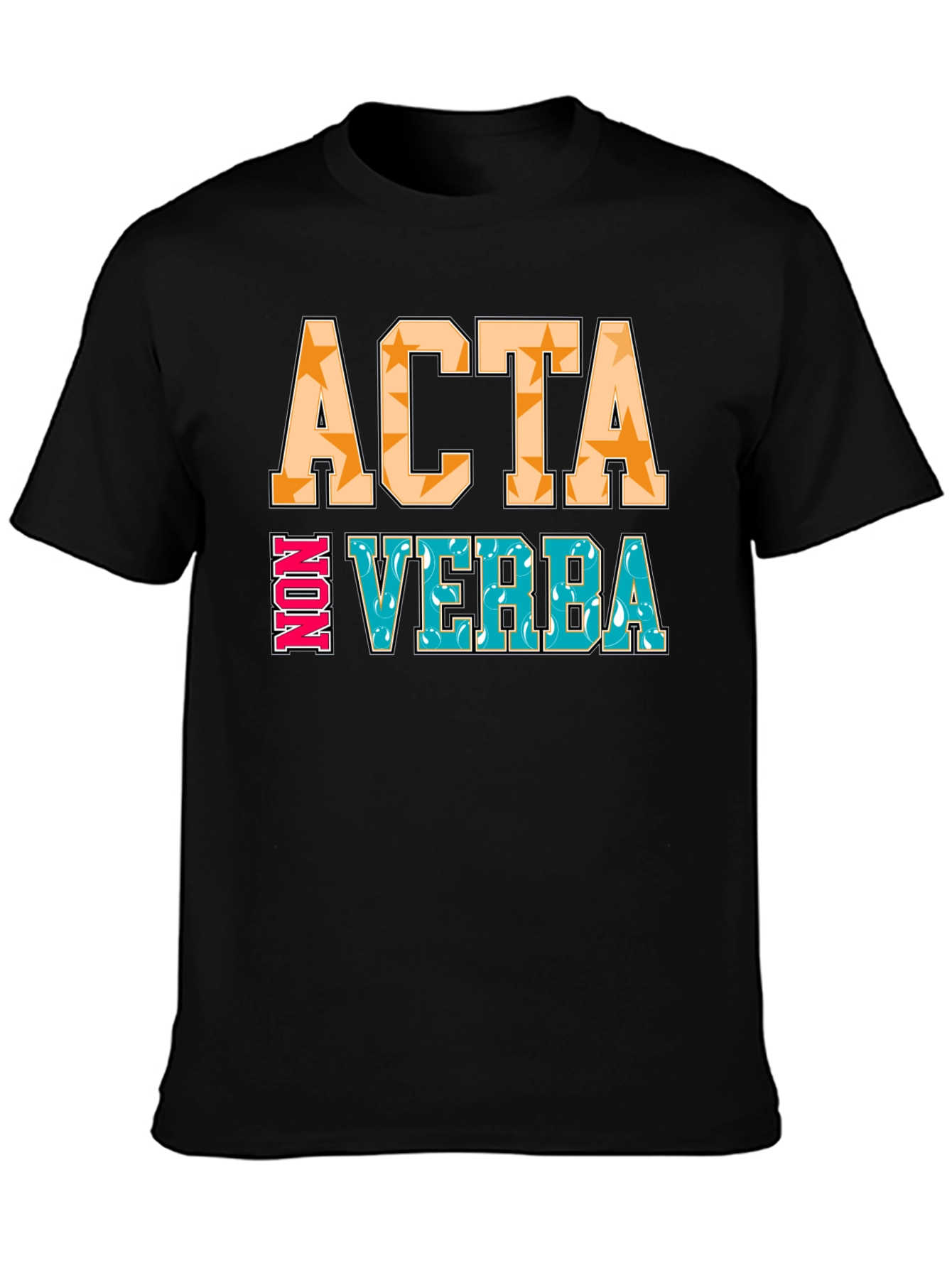 Black Acta Non Verba Graphic Tee - Action Over Words view 3