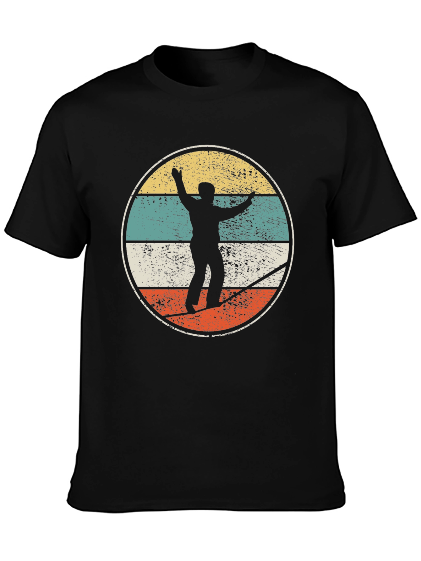 Black Retro Slackline T-Shirt view 3