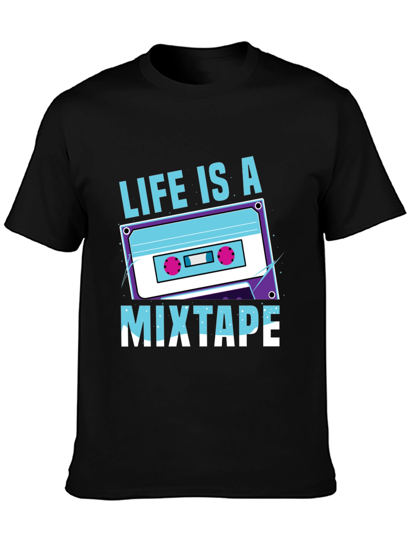 Black Life Is A Mixtape Graphic Tee - Retro Style view 3