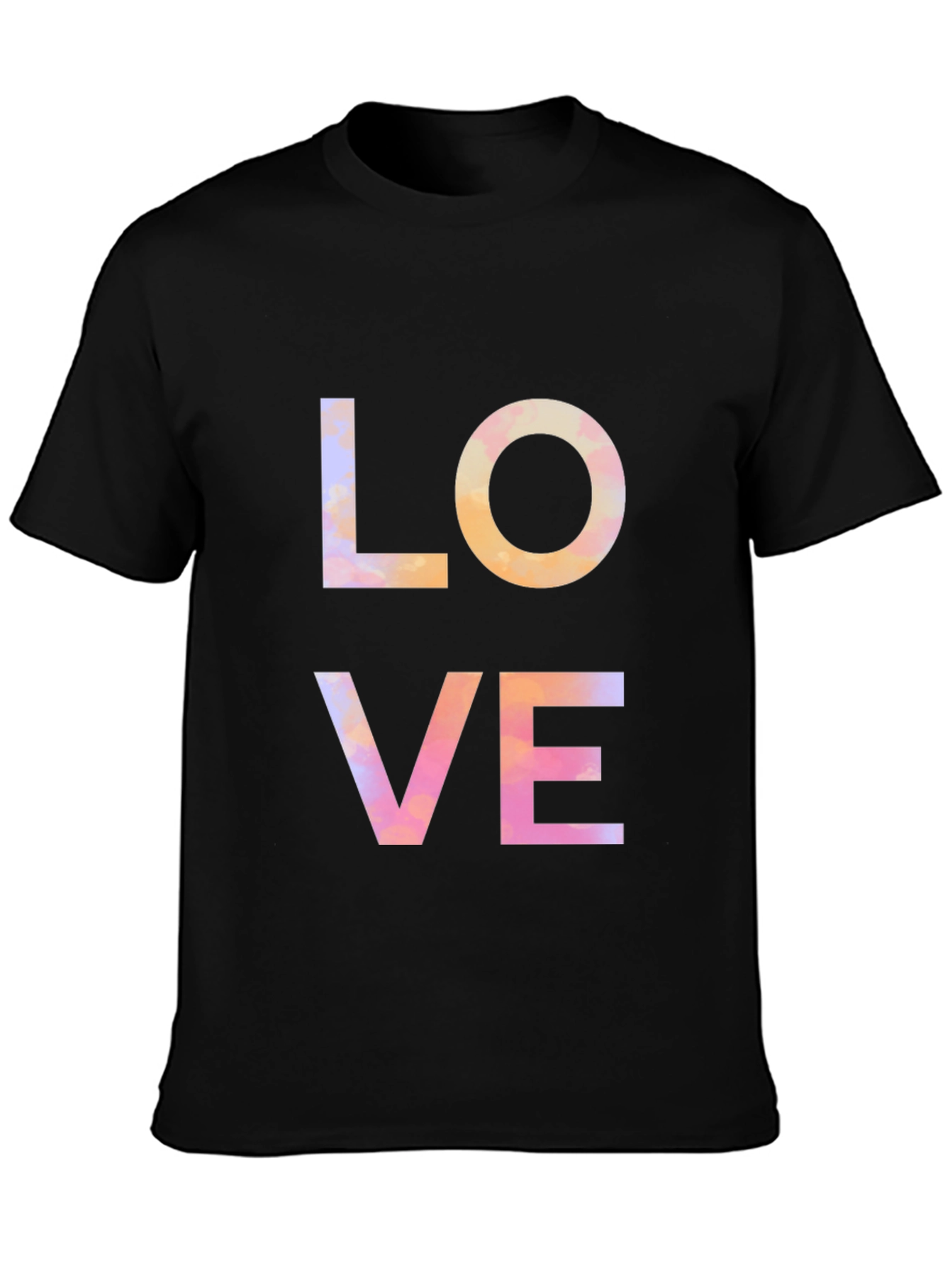 Black LOVE Graphic Black T-Shirt view 3