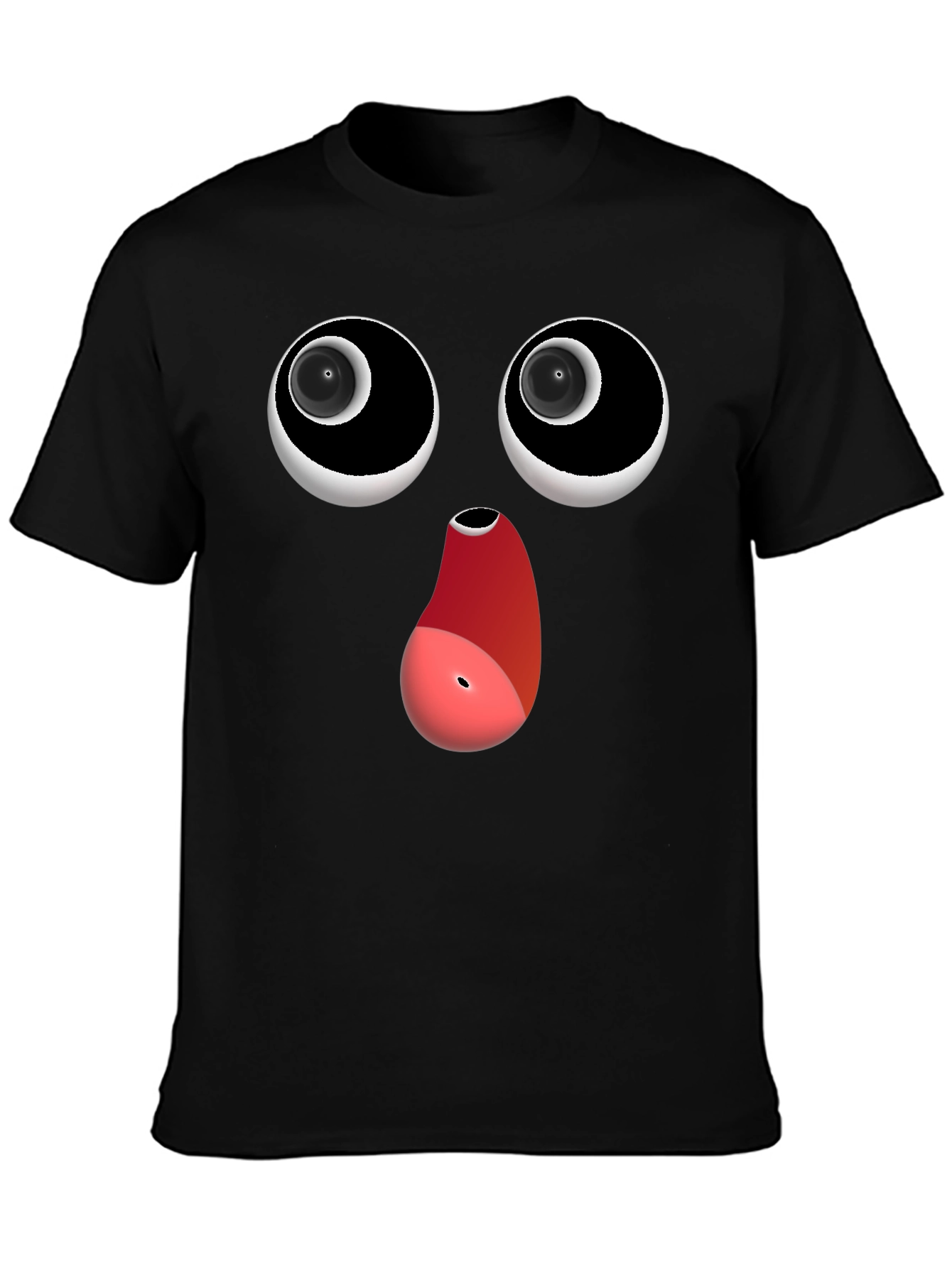 Black Funny Face Black T-Shirt view 3