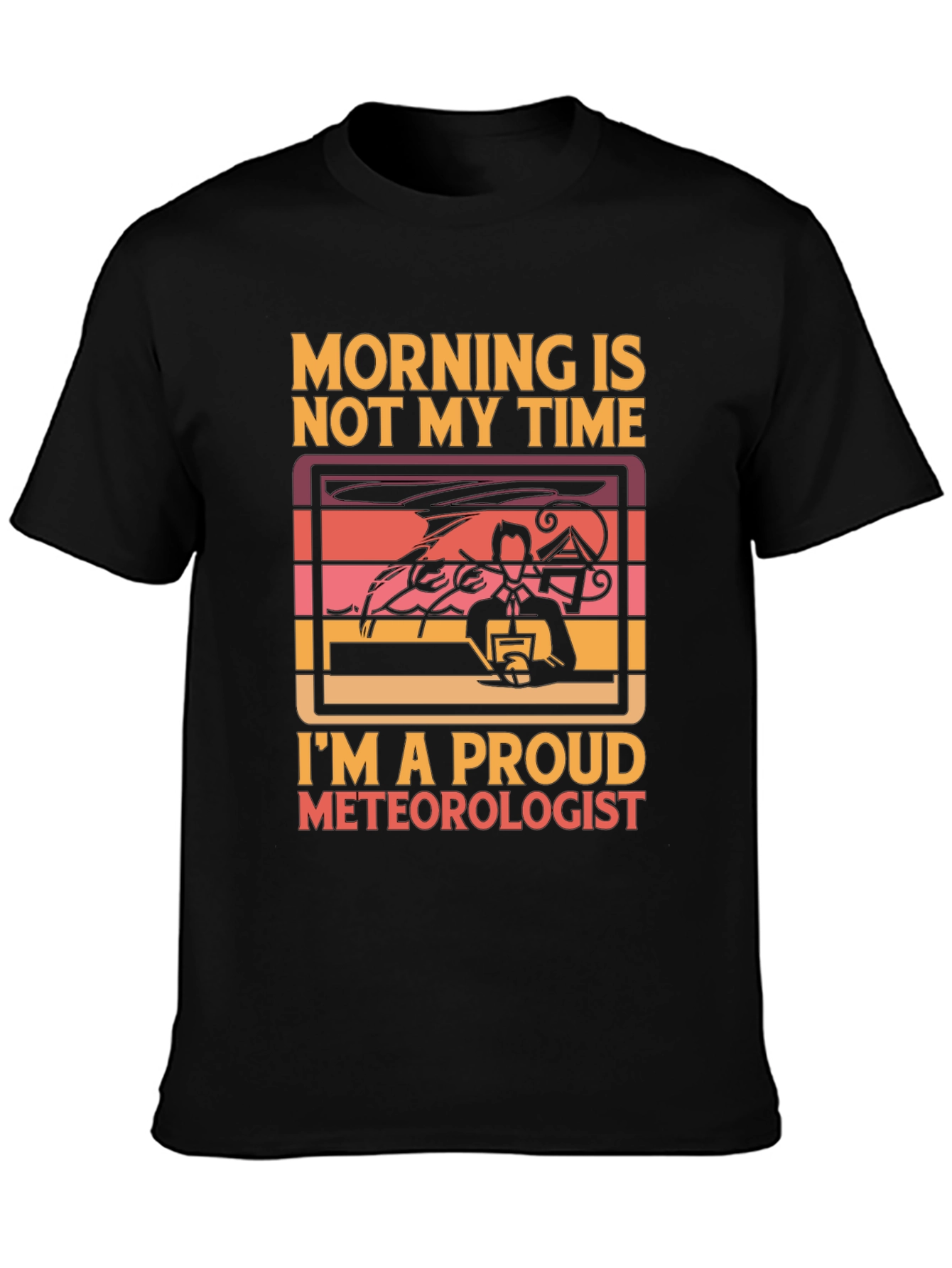 Black Proud Meteorologist T-Shirt view 3