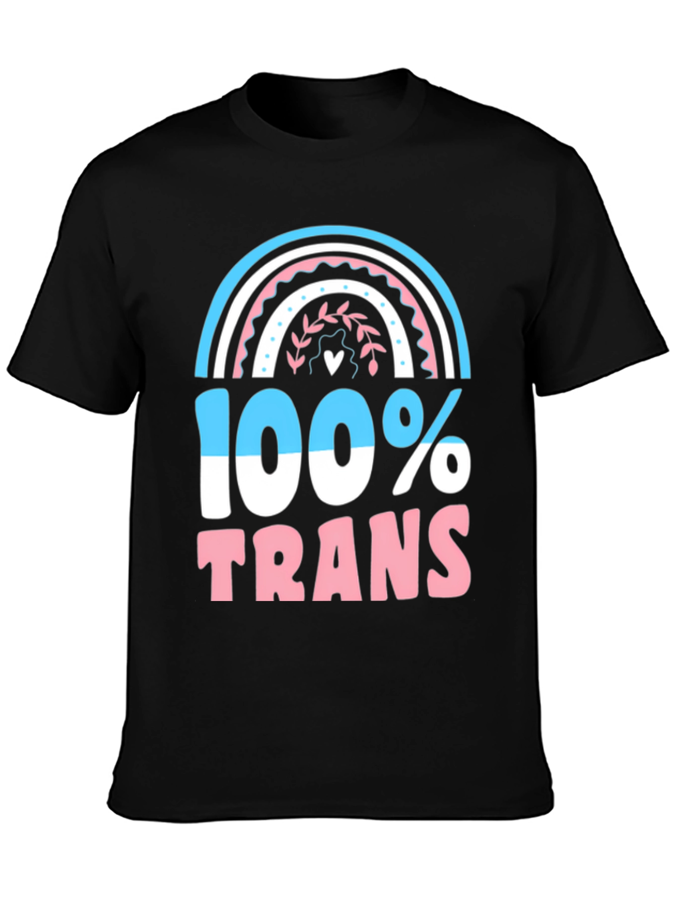 Black 100% Trans Pride T-Shirt view 3