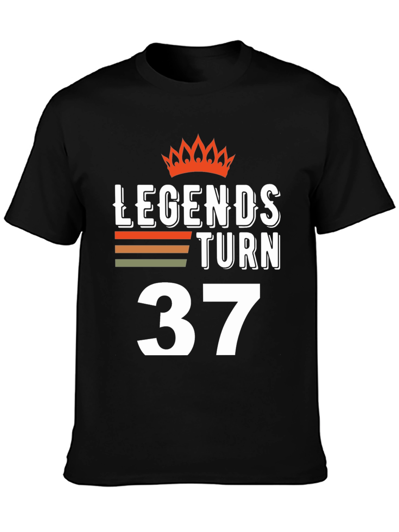 Black Legends Turn 37 T-Shirt - Birthday Gift view 3