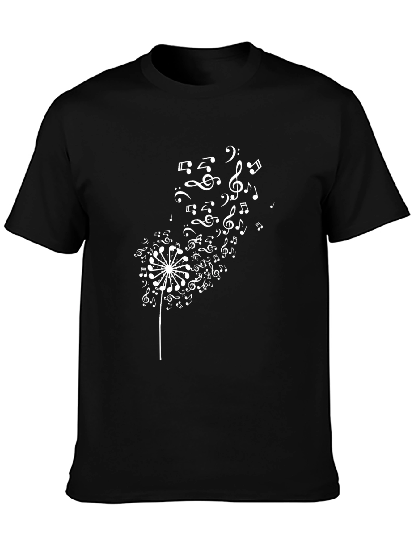 Black Musical Dandelion Black T-Shirt view 3