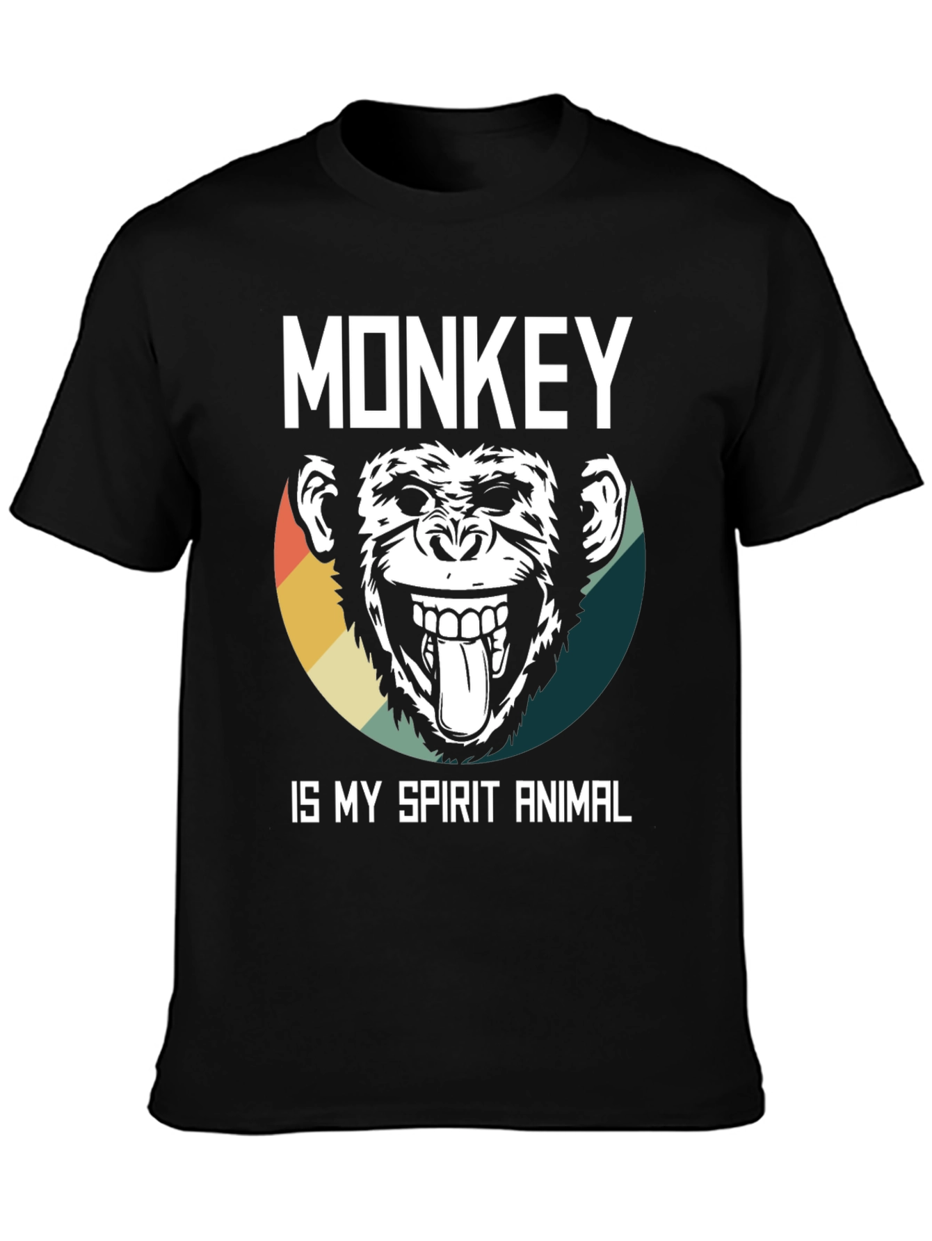 Black Monkey Spirit Animal Graphic Tee view 3