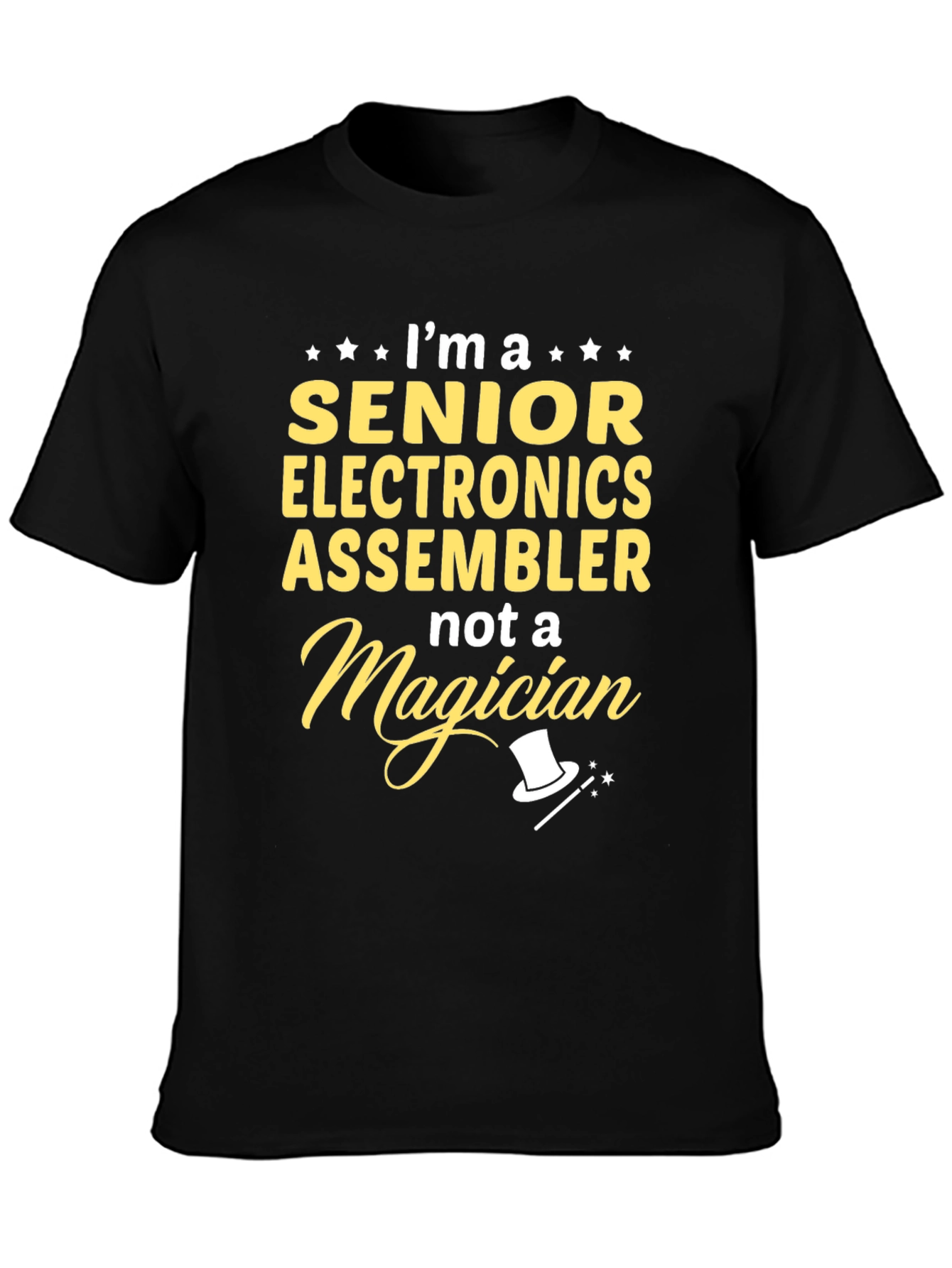 Black Senior Electronics Assembler T-Shirt - Funny Job Gift view 3
