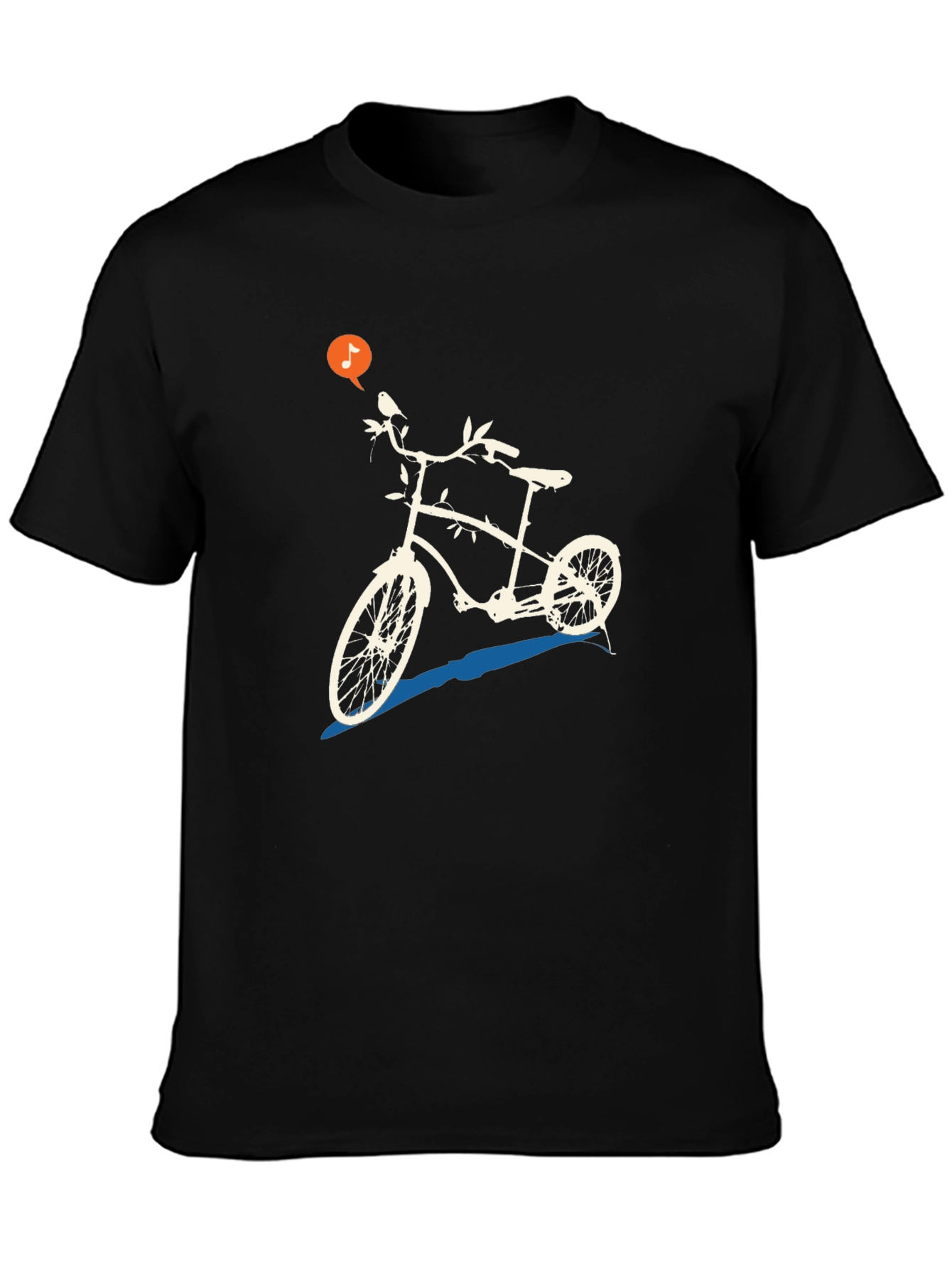 Black Unique Bicycle Graphic Tee - Black Casual T-Shirt view 3