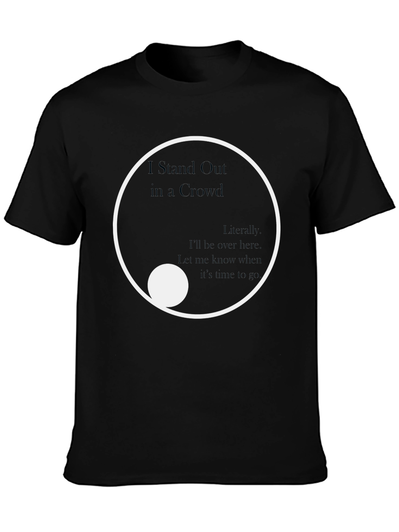 Black Stand Out in a Crowd Graphic Tee - Modern Yin Yang Design view 3