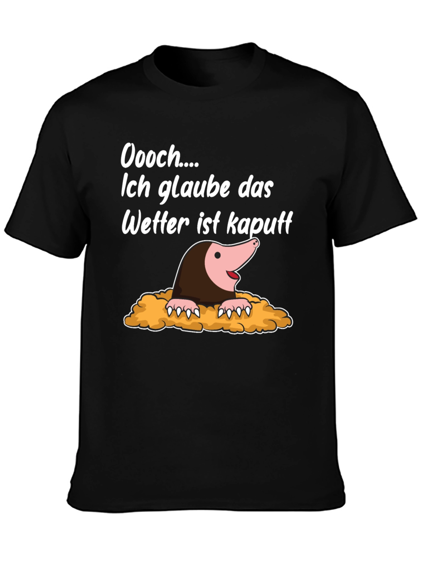 Black Funny Mole Weather Pun T-Shirt view 3