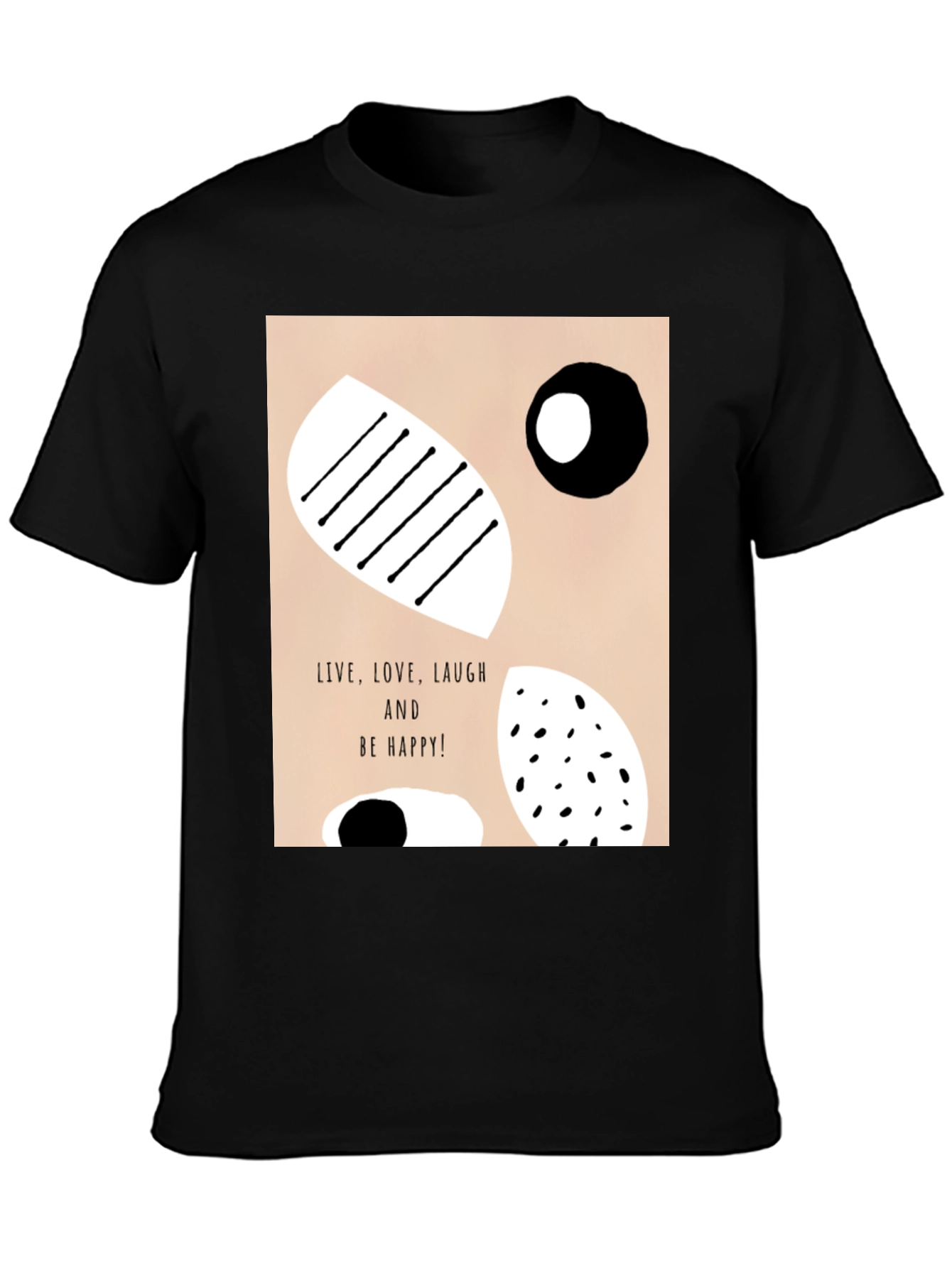 Black Abstract Graphic Print Black T-Shirt view 3
