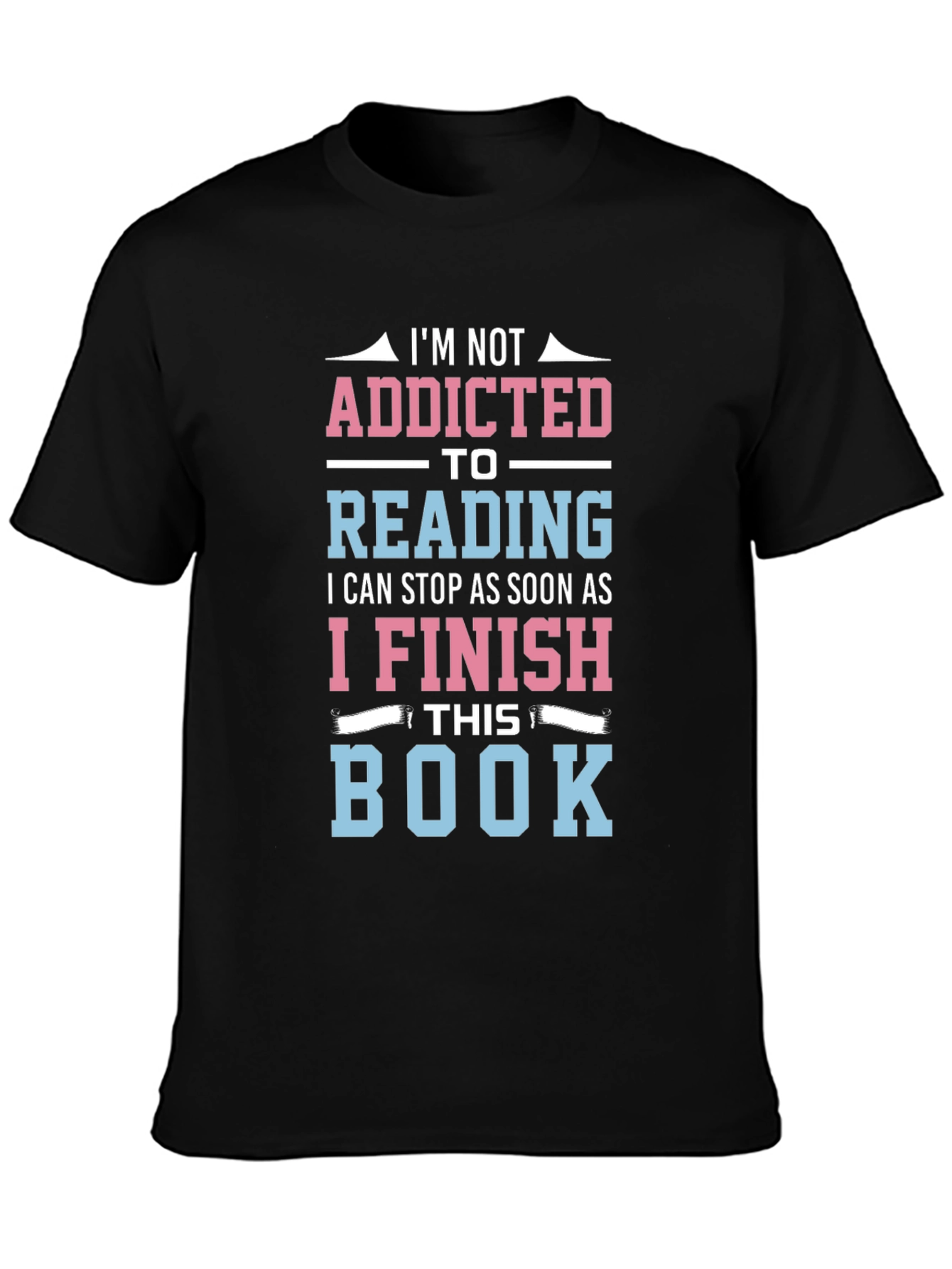 Black Funny Reading Addict T-Shirt: Just One More Chapter! view 3