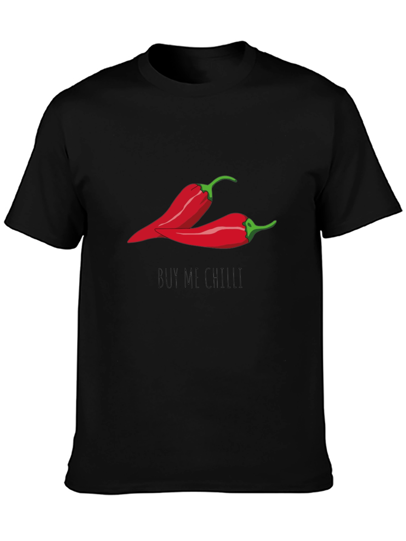Black Buy Me Chilli Graphic T-Shirt view 3