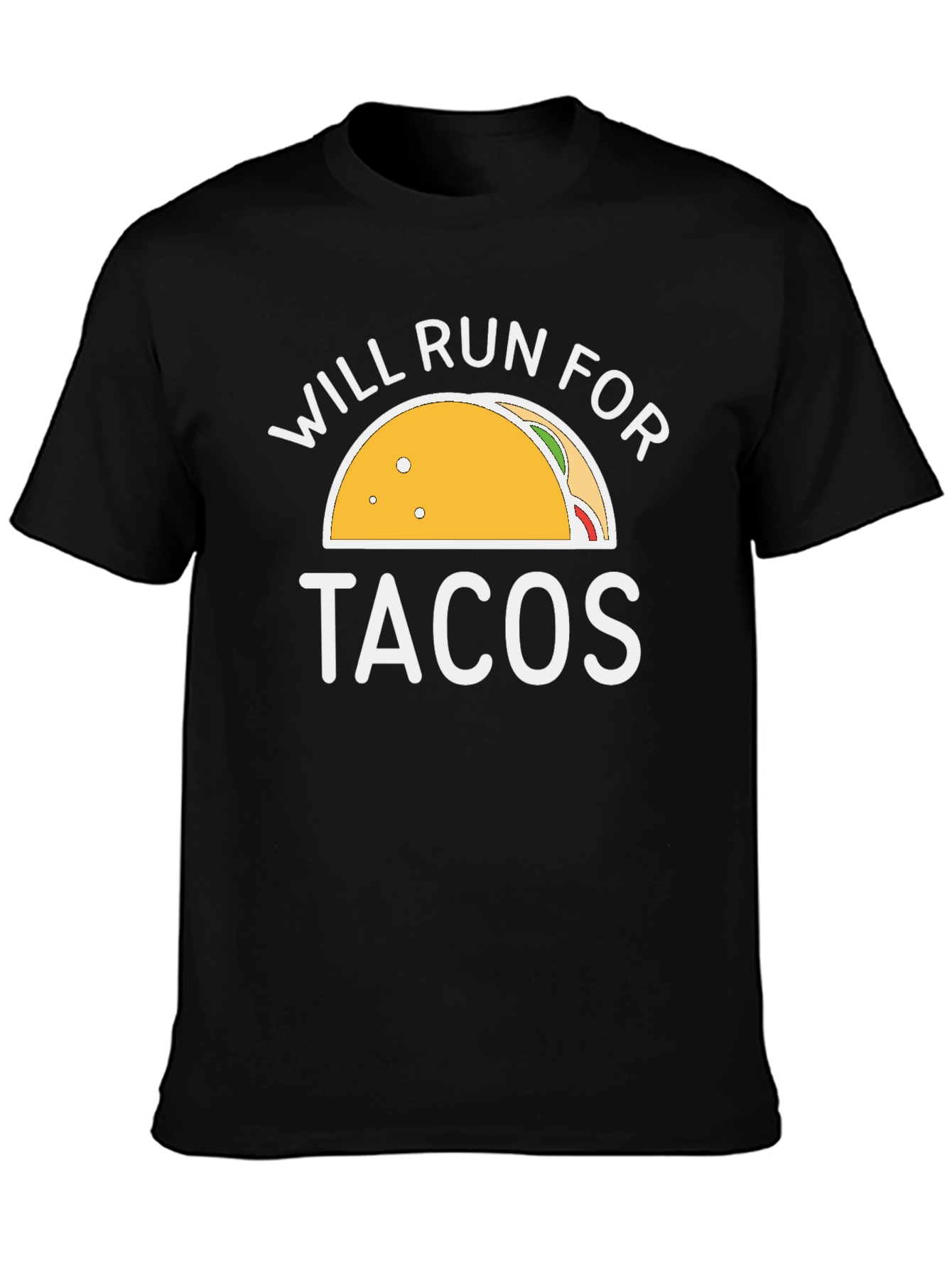 Black Will Run For Tacos Graphic Tee - Black view 3