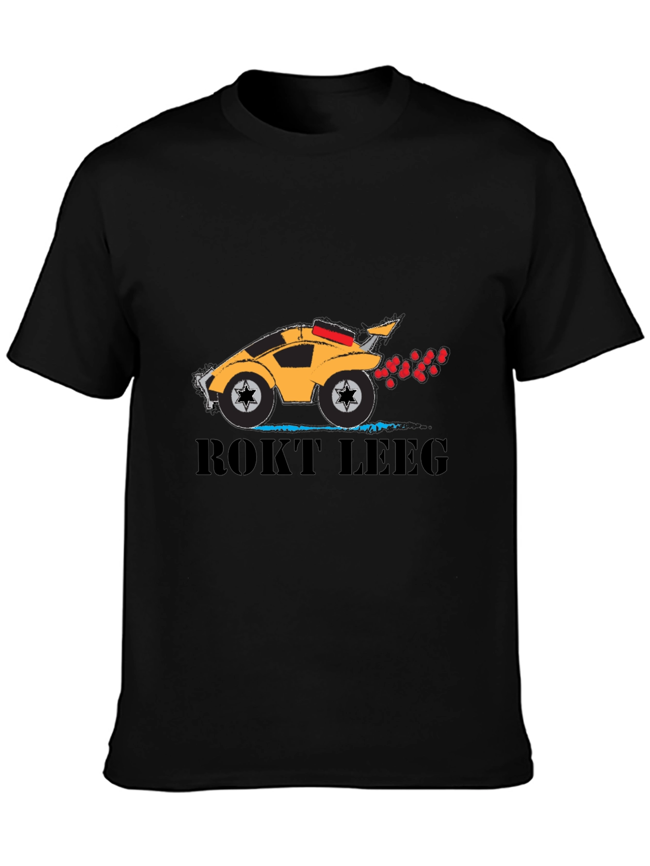 Black ROKT LEEG Black Graphic T-Shirt - Car Design view 3