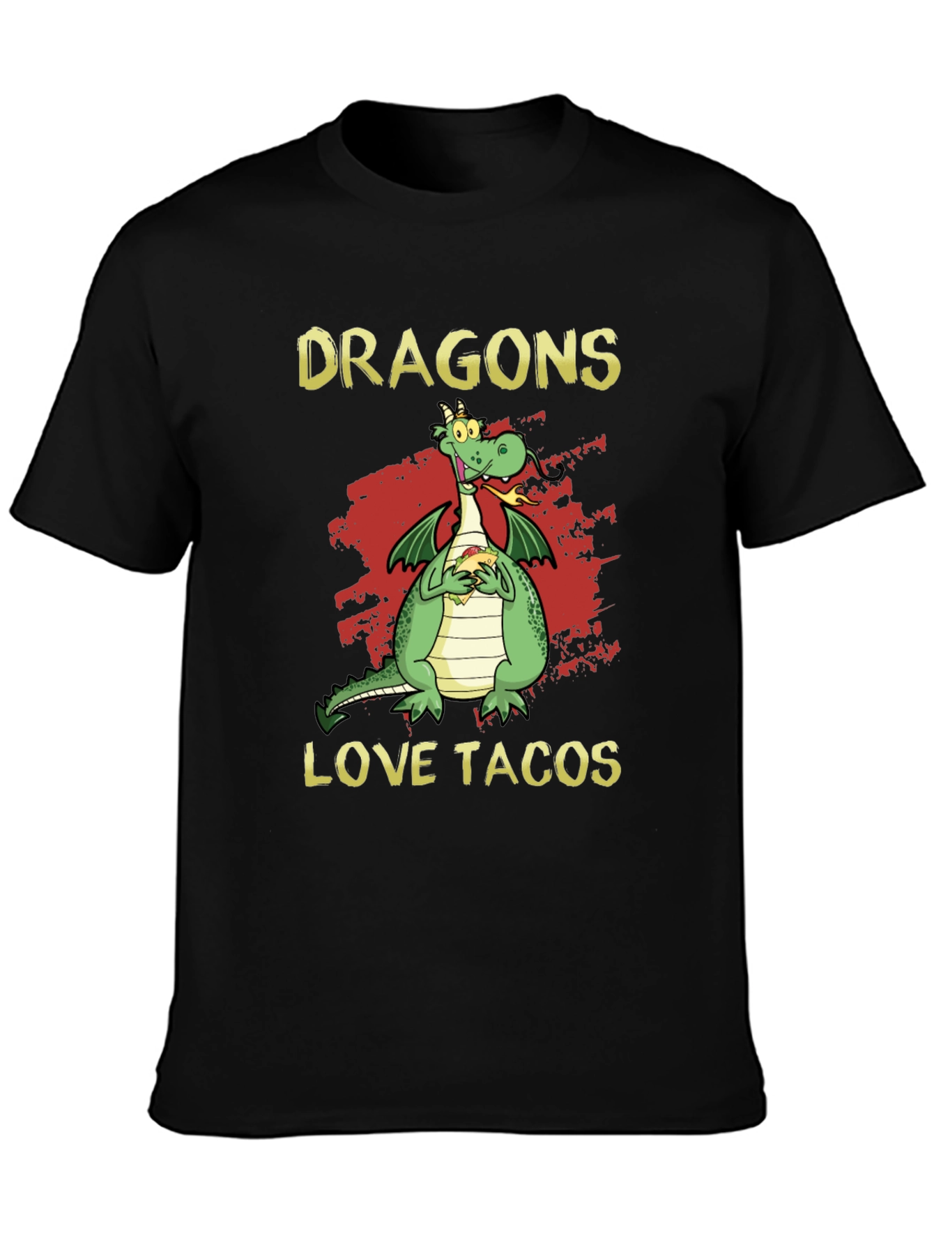 Black Dragons Love Tacos Graphic T-Shirt view 3