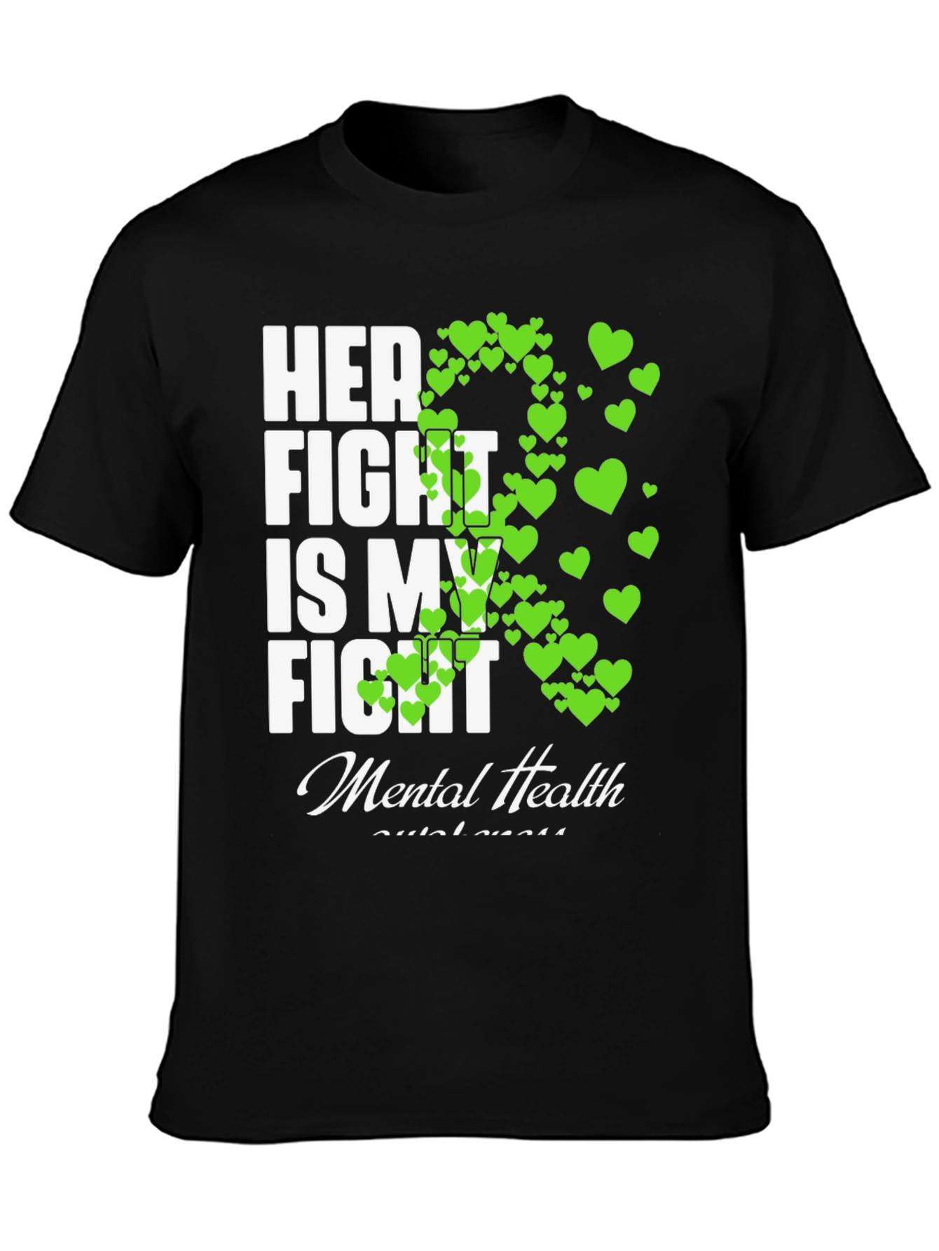 Black Mental Health Awareness T-Shirt - Her Fight Is My Fight view 3