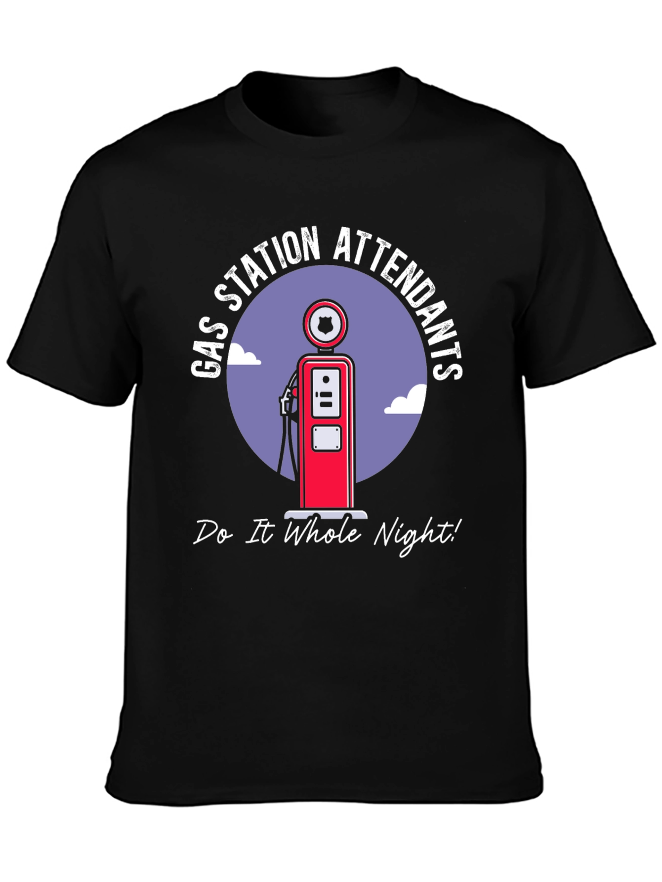 Black Gas Station Attendants T-Shirt view 3