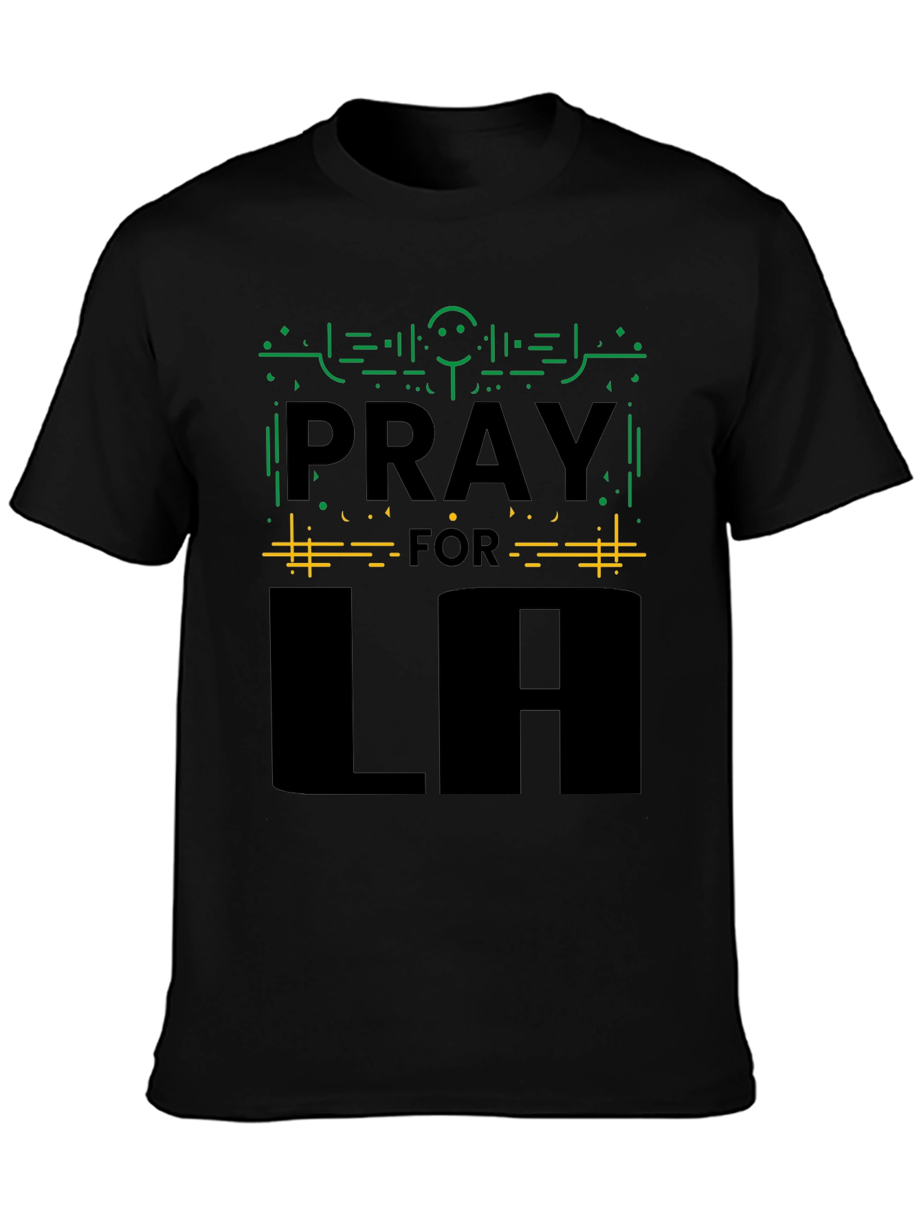 Black Pray for LA Black Graphic Tee - Comfort Fit view 3