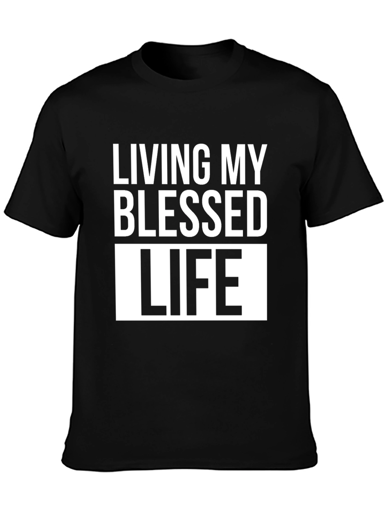 Black Living My Blessed Life T-Shirt - Black view 3