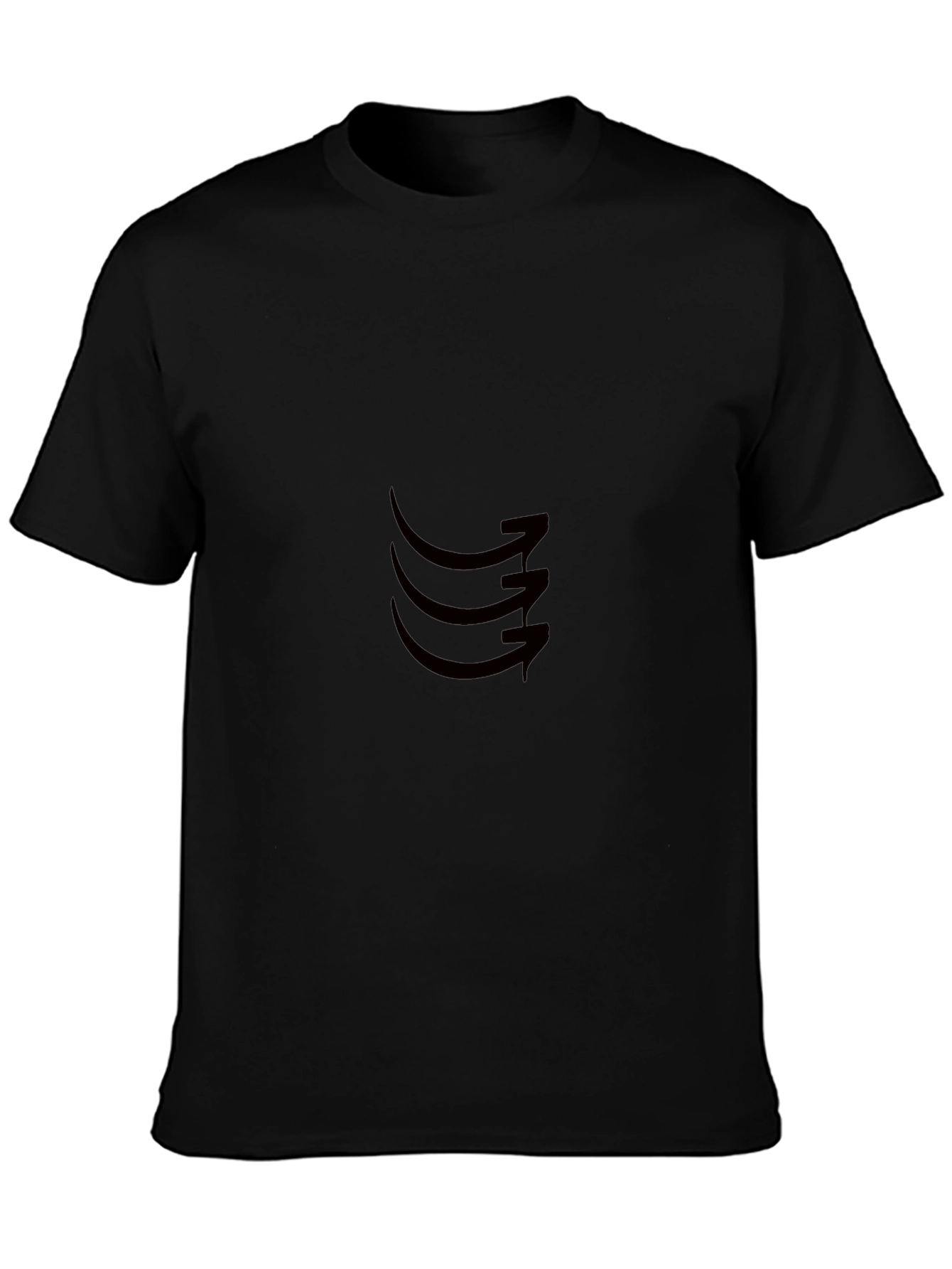 Black Black Graphic Tee - Abstract Arrow Design view 3