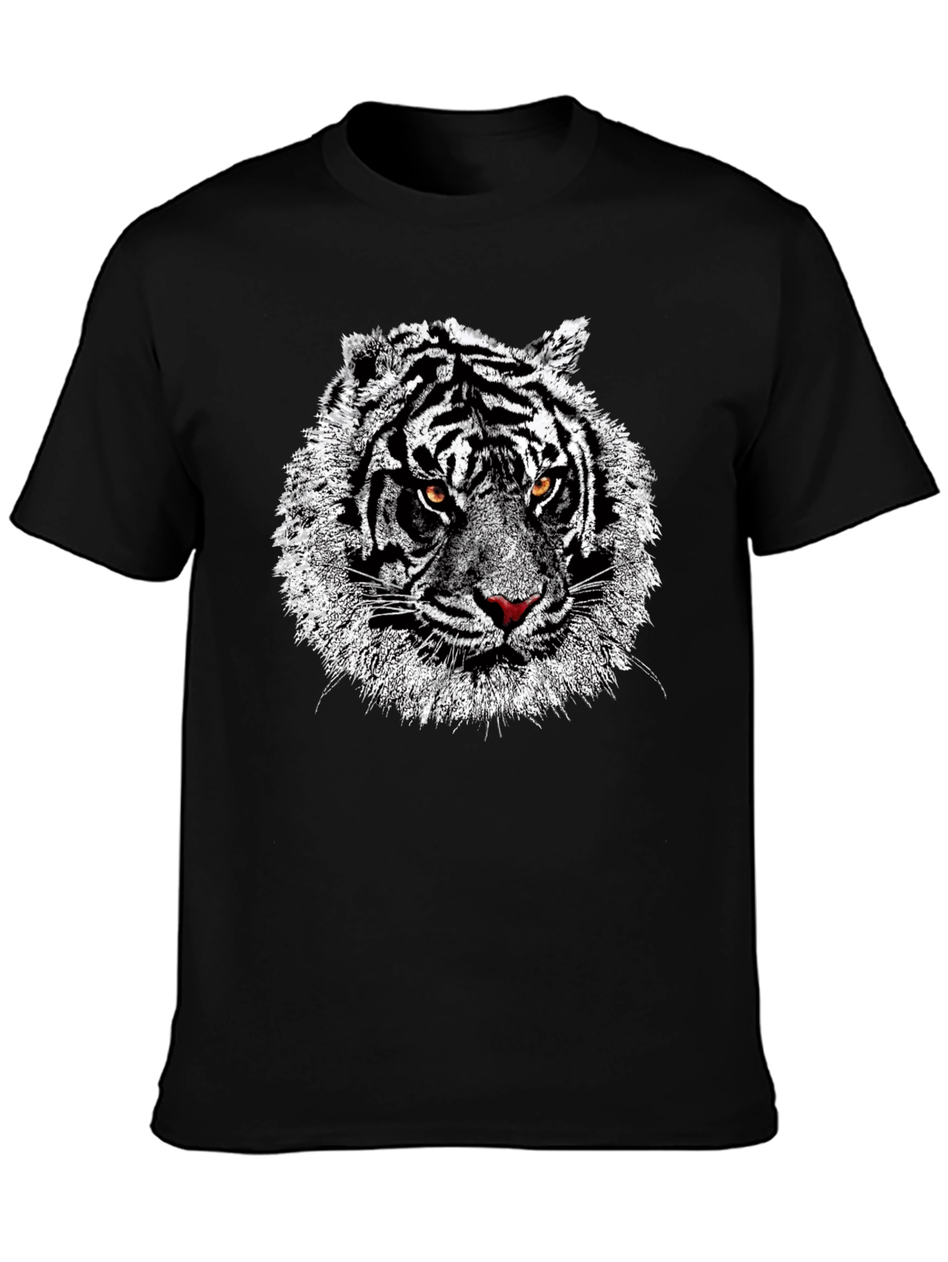 Black Tiger Graphic Print Black T-Shirt view 3