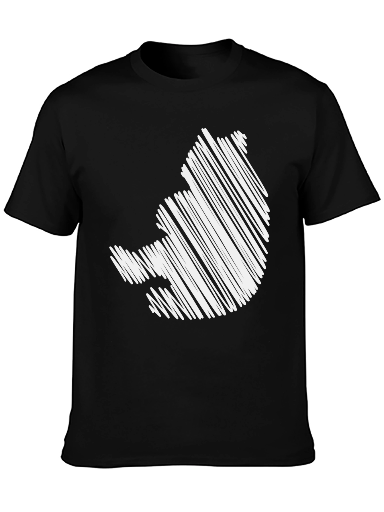 Black Scribble Bear Graphic Tee - Casual Comfort view 3