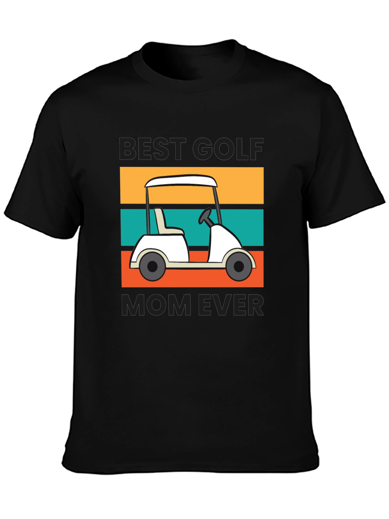 Black Best Golf Mom Ever Graphic T-Shirt view 3