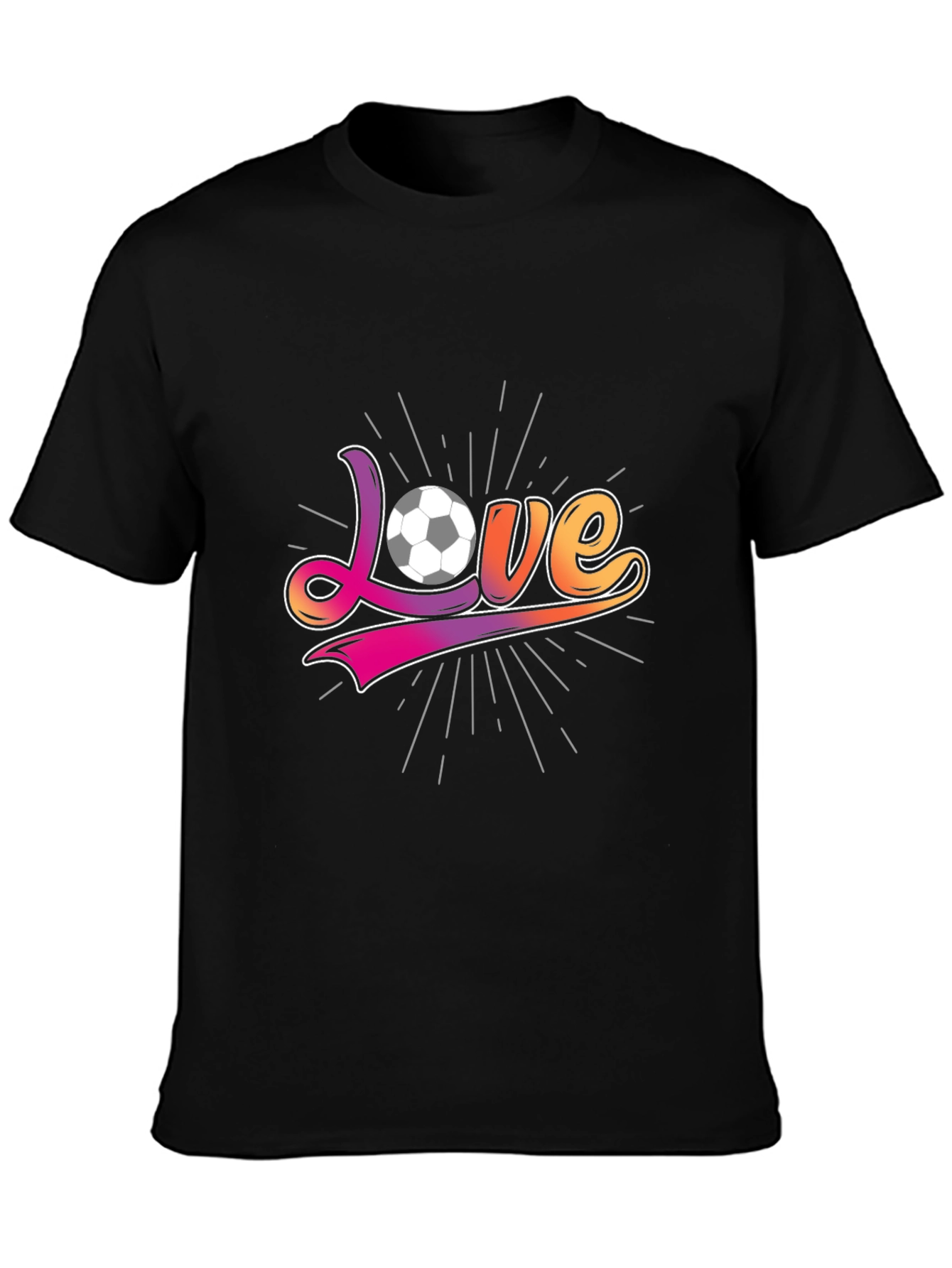 Black Soccer Love Graphic T-Shirt view 3