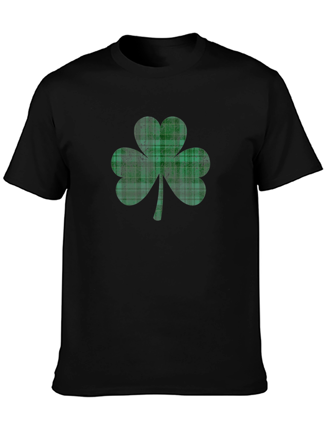 Black Plaid Shamrock T-Shirt - St. Patrick's Day Apparel view 3