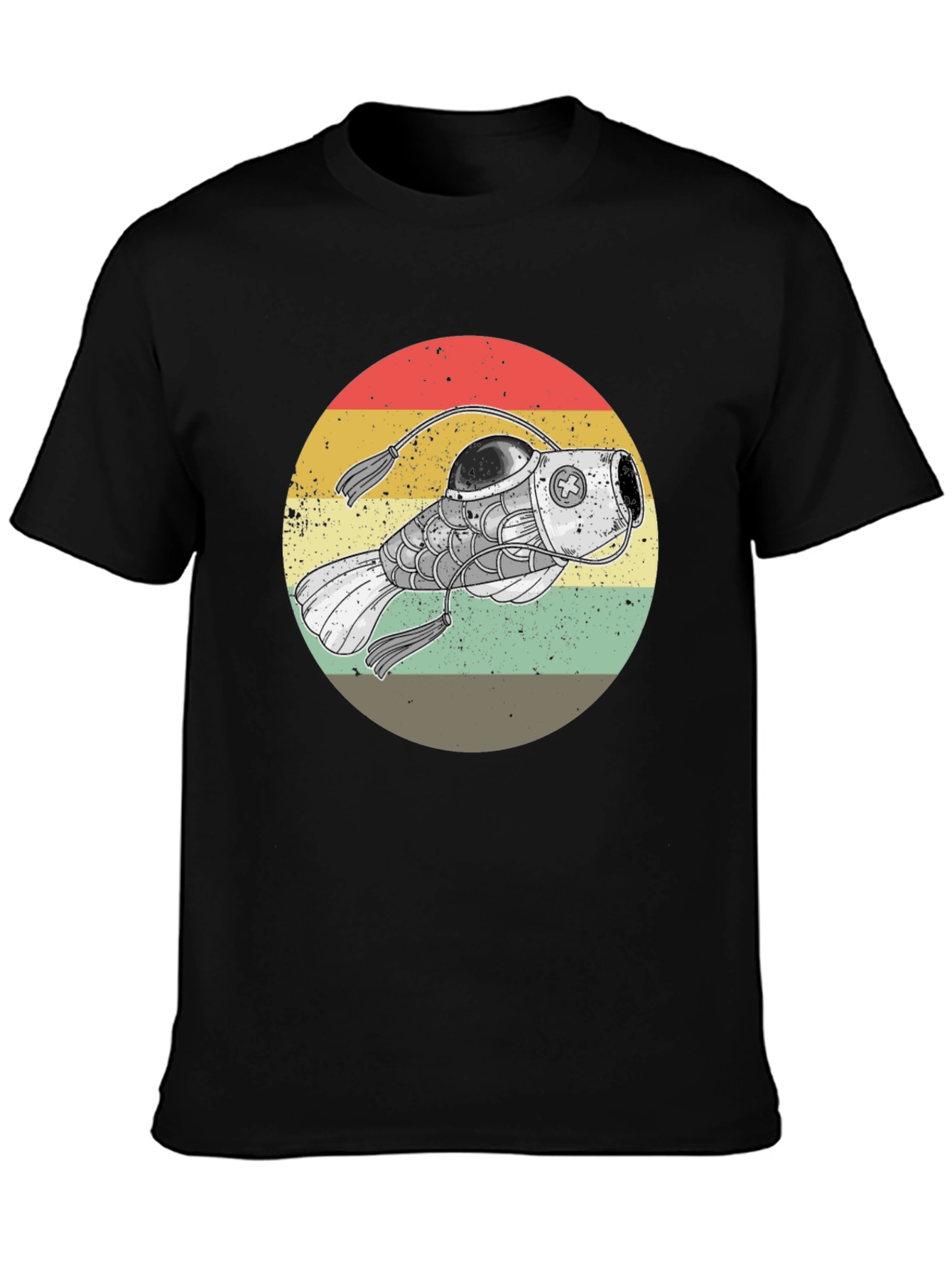 Black Retro Angler Fish Graphic Tee - Black view 3