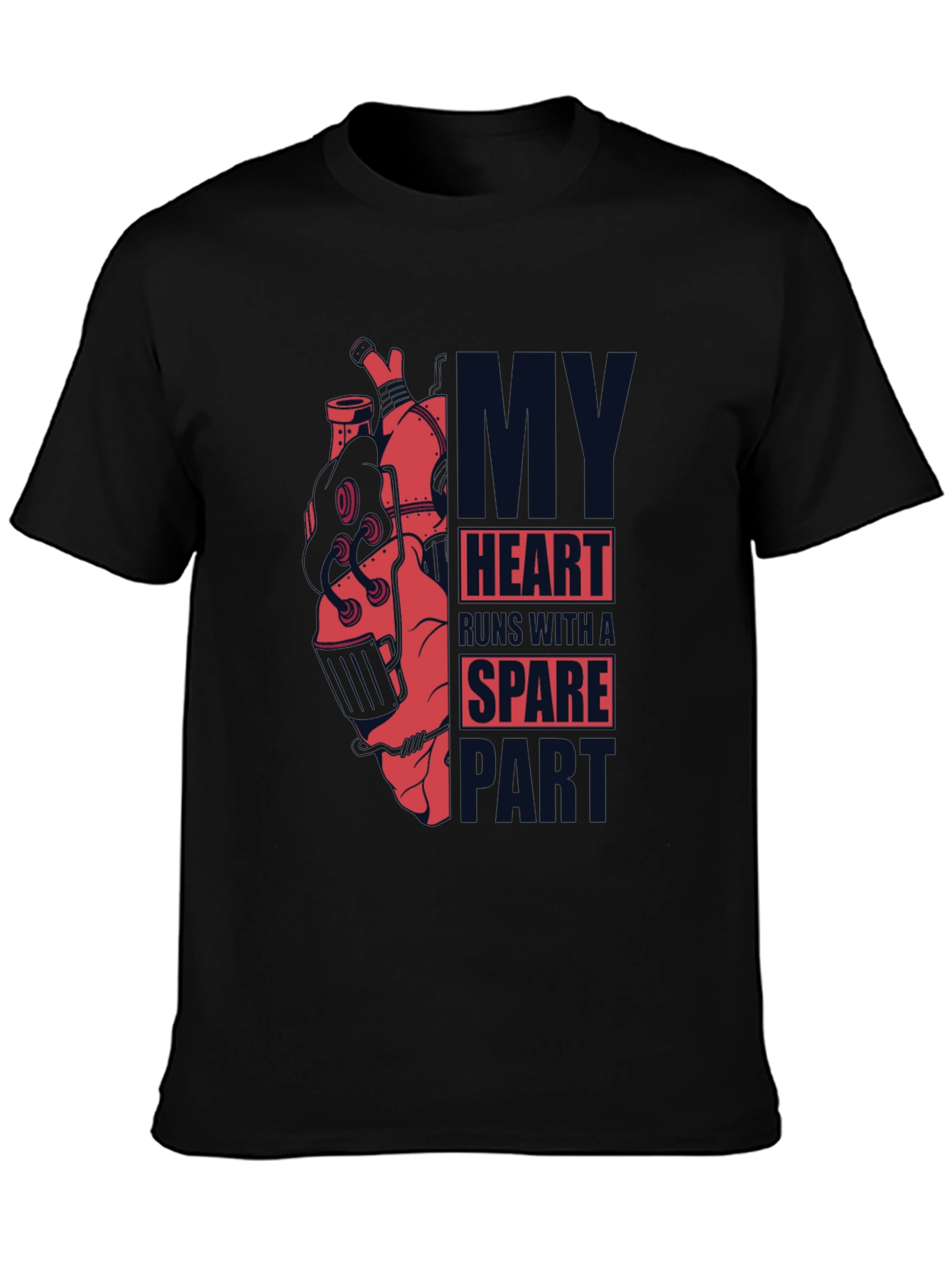 Black Steampunk Heart T-Shirt - Dark Graphic Tee view 3